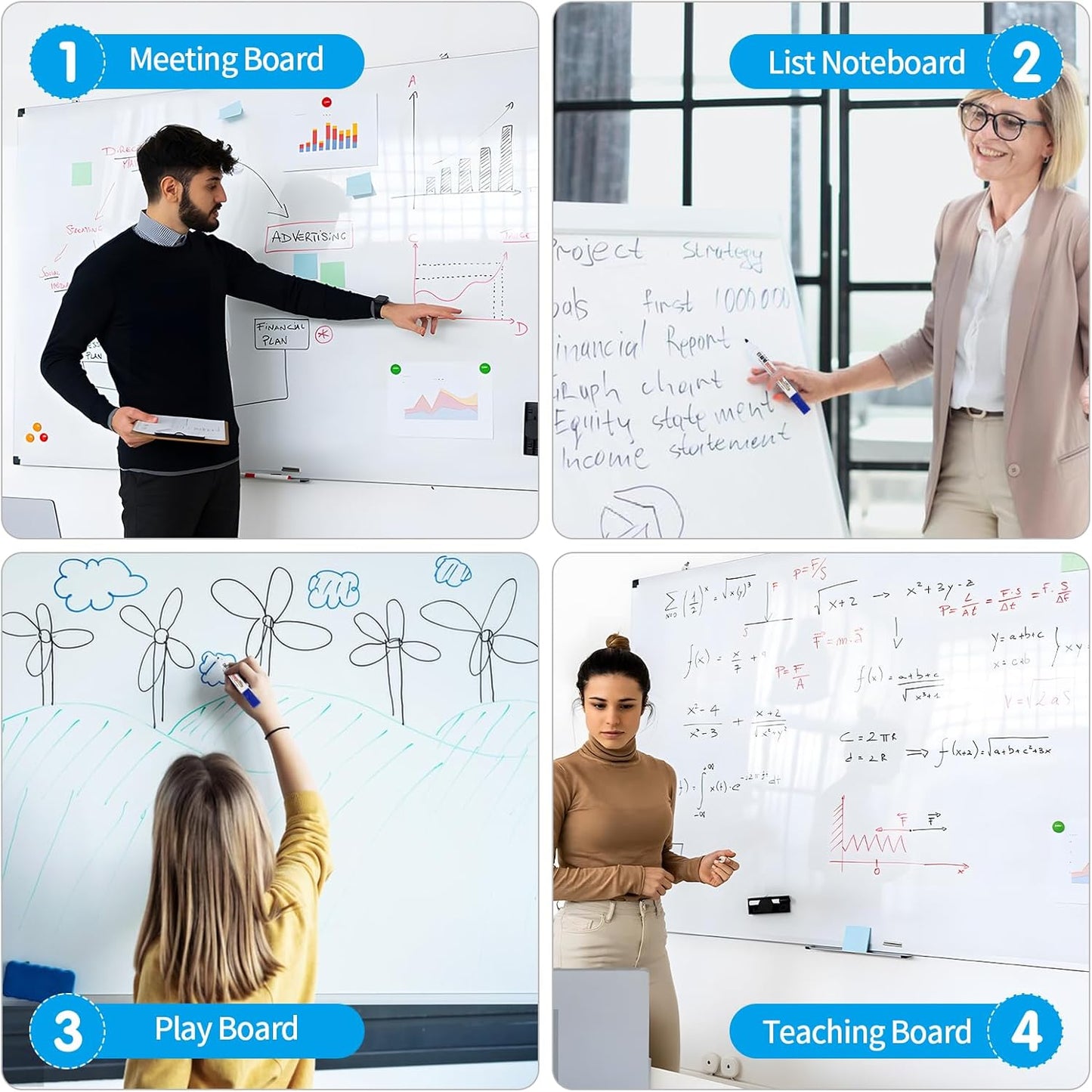 Magnetic Dry Erase Whiteboard 18"x12"- Self-Adhesive Flexible Wall Board Kit with 11 Markers, 6 Magnets, Magnetic Eraser & Holder - Ultra Smooth Writing,Effortless Clean for Office, Home, School