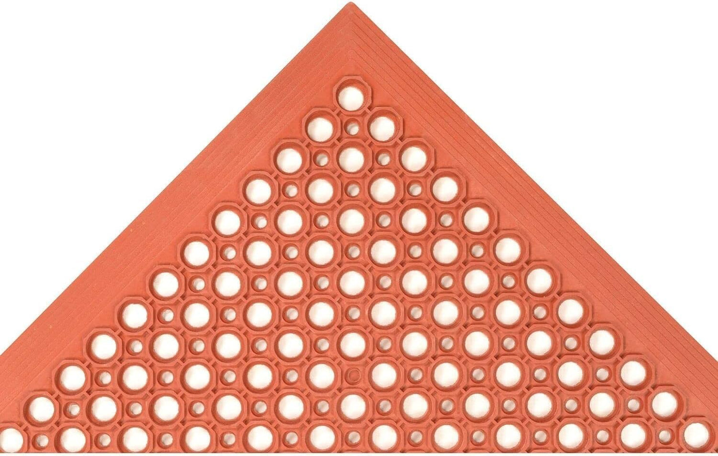 NoTrax 3' x 10' Anti-Fatigue Lightweight Restaurant Rubber Floor Mat with Drainage Holes, Beveled Edges, Non-Slip Mats, Red, T30 Competitor, T30S0310RD