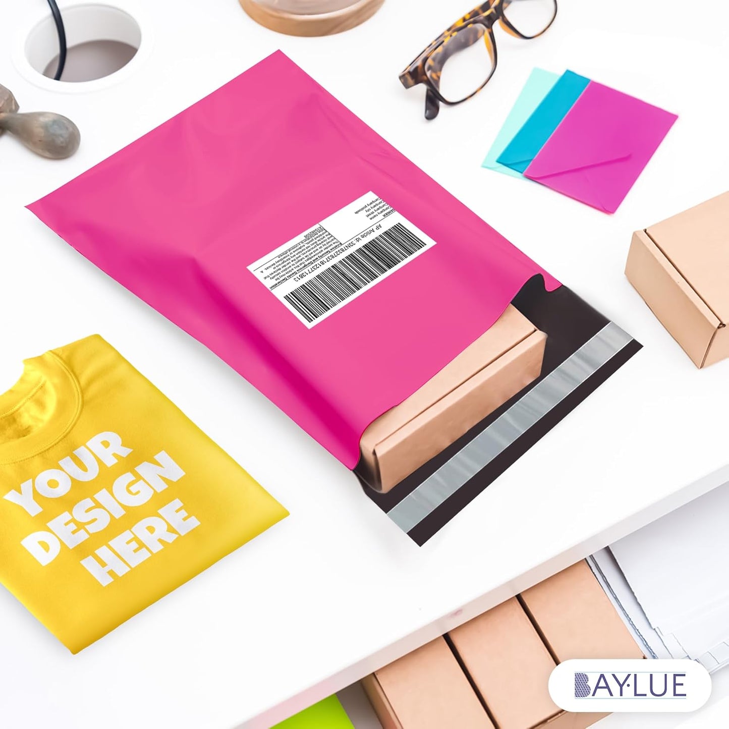 Hot Pink Poly Mailers 9x12 Inch | Strong Adhesive Self-Seal mailer Bags | Tamper, Tear, Water Resistant Shipping Envelopes | Thick Strong Material Polymailer Bags Clothing Bag | 1000 Pack Bulk - Lumora Desk