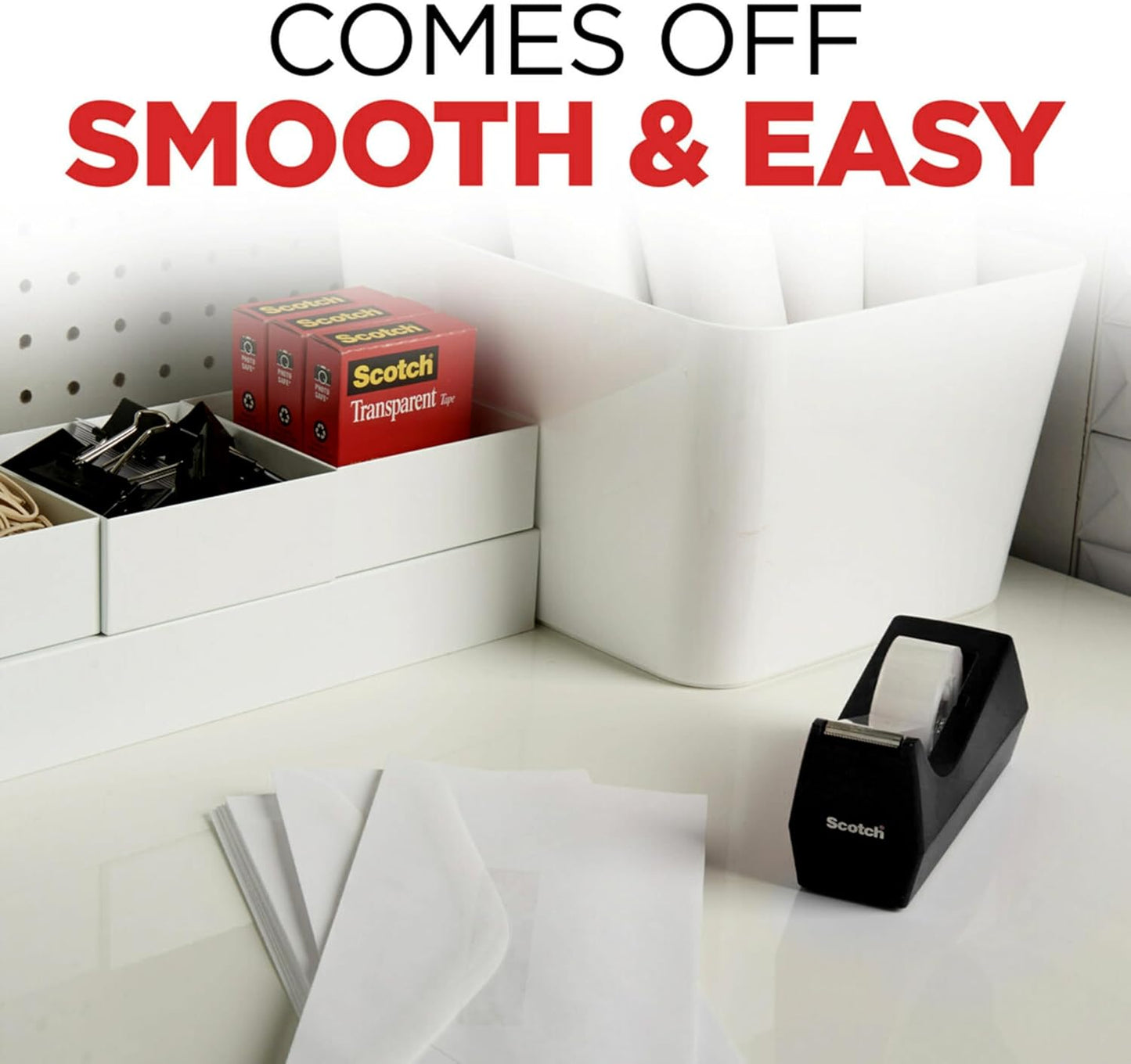 Scotch Transparent Tape, Clear Tape Engineered for Office and Home Use, 1 Inch Core, 3/4 in x 1000 in, 6 Boxes