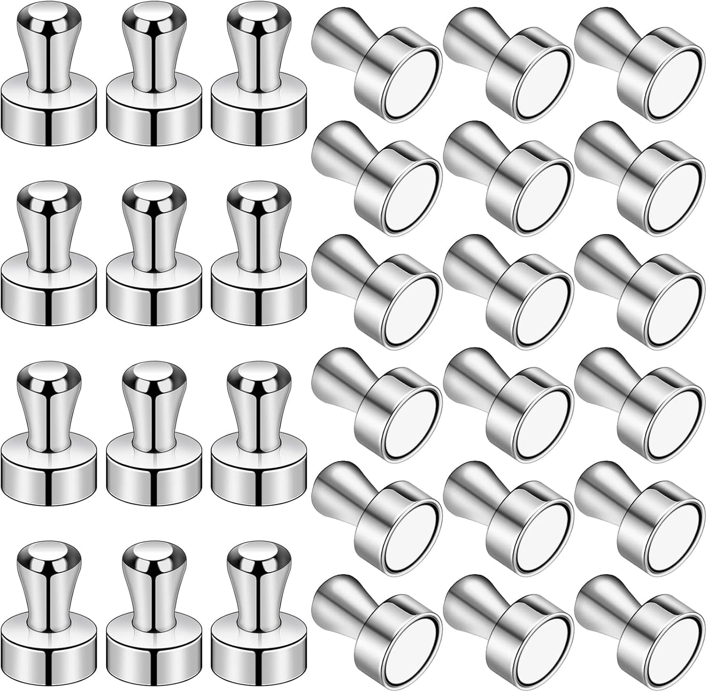 LOVIMAG 30 Pcs Refrigerator Magnets, Fridge Magnets, Strong Whiteboard Magnets, Magnetic Push Pins, Strong Metal Magnets for Fridge, Whiteboard, Office, Classroom, Map, Kitchen