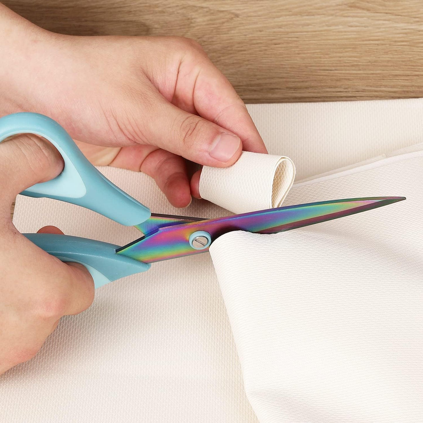 Scissors All Purpose, Sharp Titanium Blades Shears, Rubber Comfort Grip Handle, Multipurpose scissors 3 pack, Great for Office, Fabric, Craft, Sewing, Arts, School and Home Supplies, Blue
