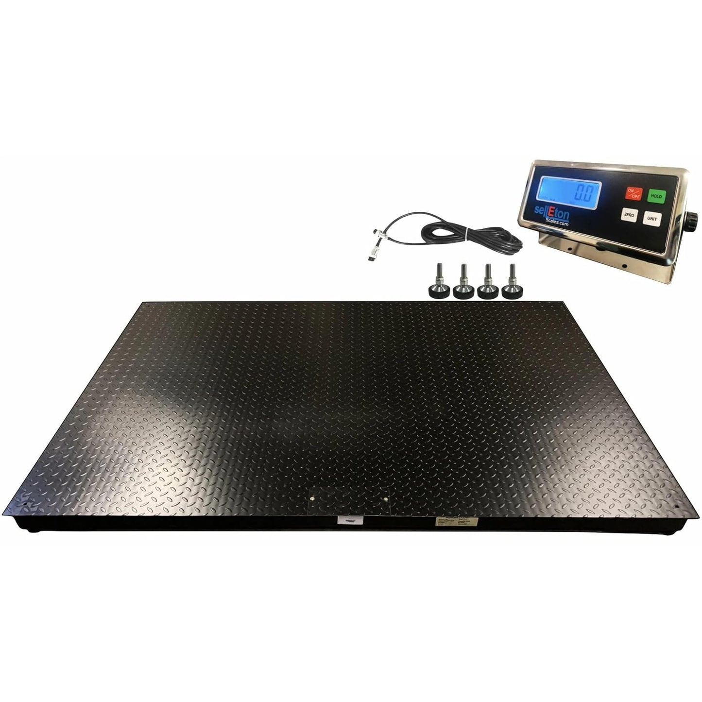 SellEton SL-5' x 4' Non-NTEP Floor Scales, Accurate Pallet Scales with Smart Digital Indicator for Warehouse Shipping and Heavy Duty Industrial Weighing (60" x 48" | 5000 lb x 1 lb)