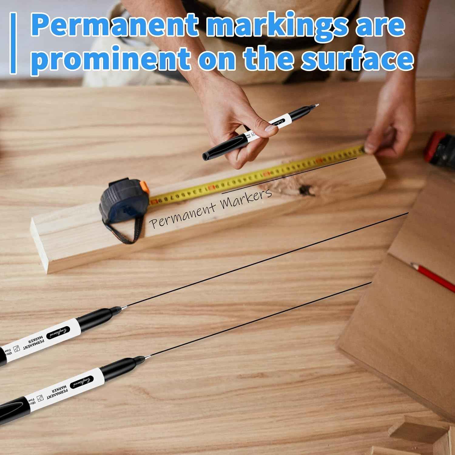 Black Ultra Fine Point Permanent Markers, Extra Fine Tip, Quick Drying and Waterproof, Fade Resistant Perfect on Paper, Glass, Metal, Plastic, Wood, Office & School Use, 100 Pack