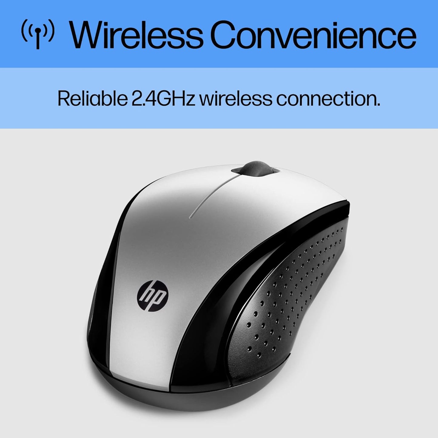 HP X3000 G3 Wireless Mouse Silver, up to 15-Month Battery,Scroll Wheel, Side Grips for Control, Travel-Friendly, Blue LED, Powerful 1600 DPI Optical Sensor, Win XP,8, 11 Compatible (683N9AA#ABL)