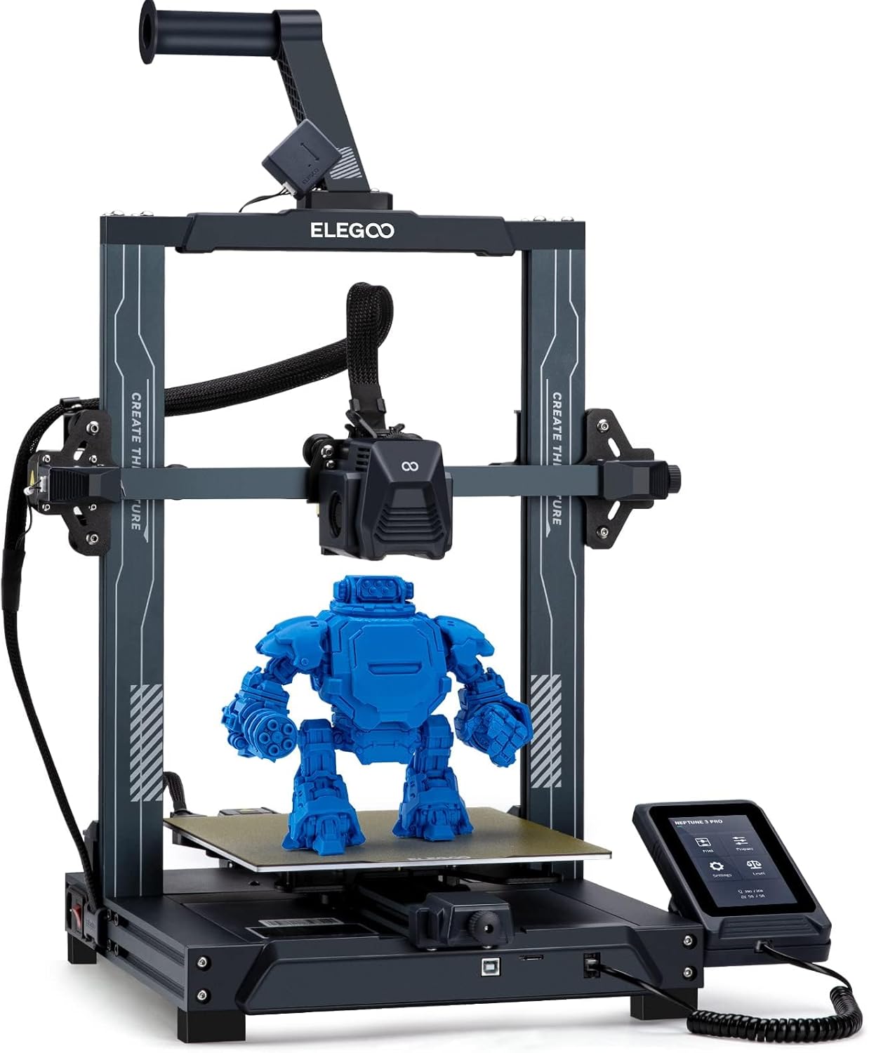 ELEGOO Neptune 3 Pro 3D Printer with Auto Bed Leveling, Dual-Gear Direct Extruder, Dual Lead Screw Drive, Removable Capacitive Screen,8.85x8.85x11in Large Printing Size - Lumora Desk