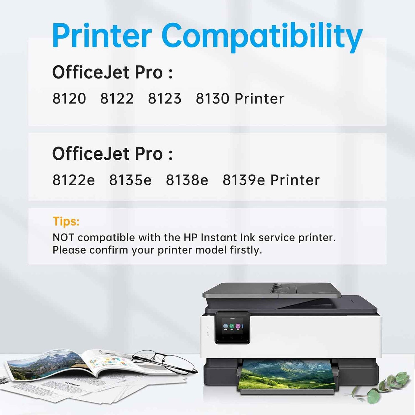 923XL 923e Ink Cartridges Combo Pack with chip, High Yield Replacement for HP 923 923e 923XL Ink Work for HP OfficeJet Pro 8135e 8138e 8139e 8122e 8120 8123 8130 8133 Printers (BK/C/M/Y) 4-Pack