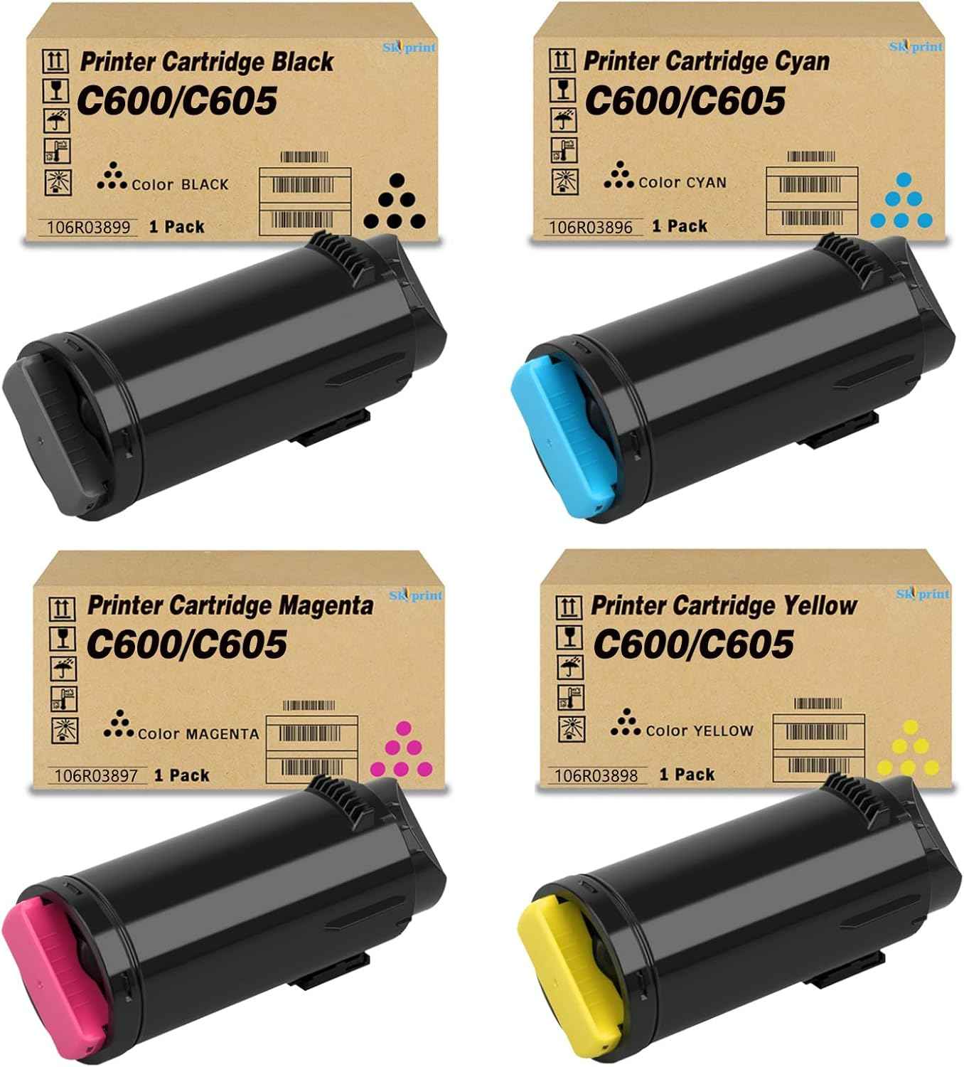 Versalink C600 C605 High Yield Toner Cartridge Replacement for Xerox 106R03896 106R03897 106R03898 106R03899 Toner Versalink C600 C600DT C600DX C600DXF C600DXP C600N C605 C605X C605XLM Printer