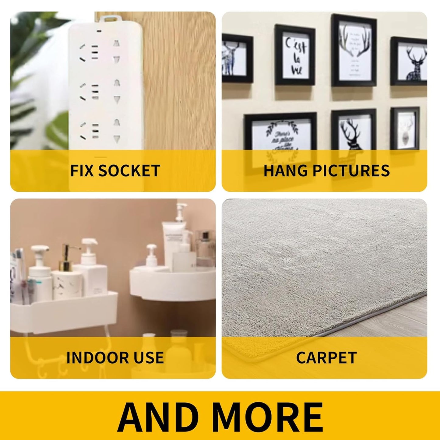 Double Sided Tape Heavy Duty,6 Rolls,No Damage Walls,Nano Mounting Tape,Strong Clear Adhesive Sticky Two Sided Hanging Strips for Walls Decor Picture Poster Indoor Removable Waterproof