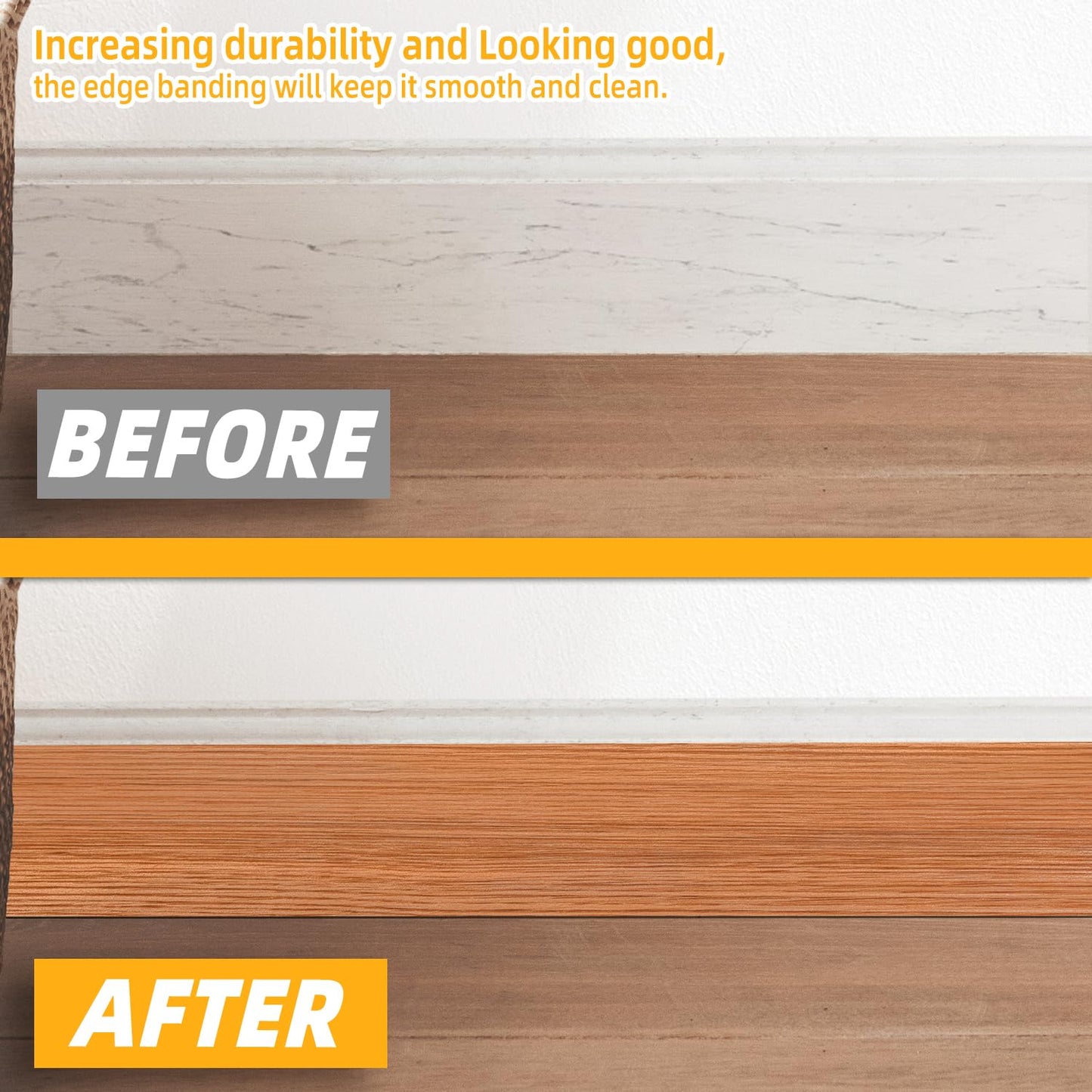 GSCIT Club Red Oak Wood Tape, 2.4 inch X 15ft Self Adhesive Wood Grain Repair Patch for Tables, Chairs, Baseboards, Doors, Windows, Floors, Handicraft DIY.