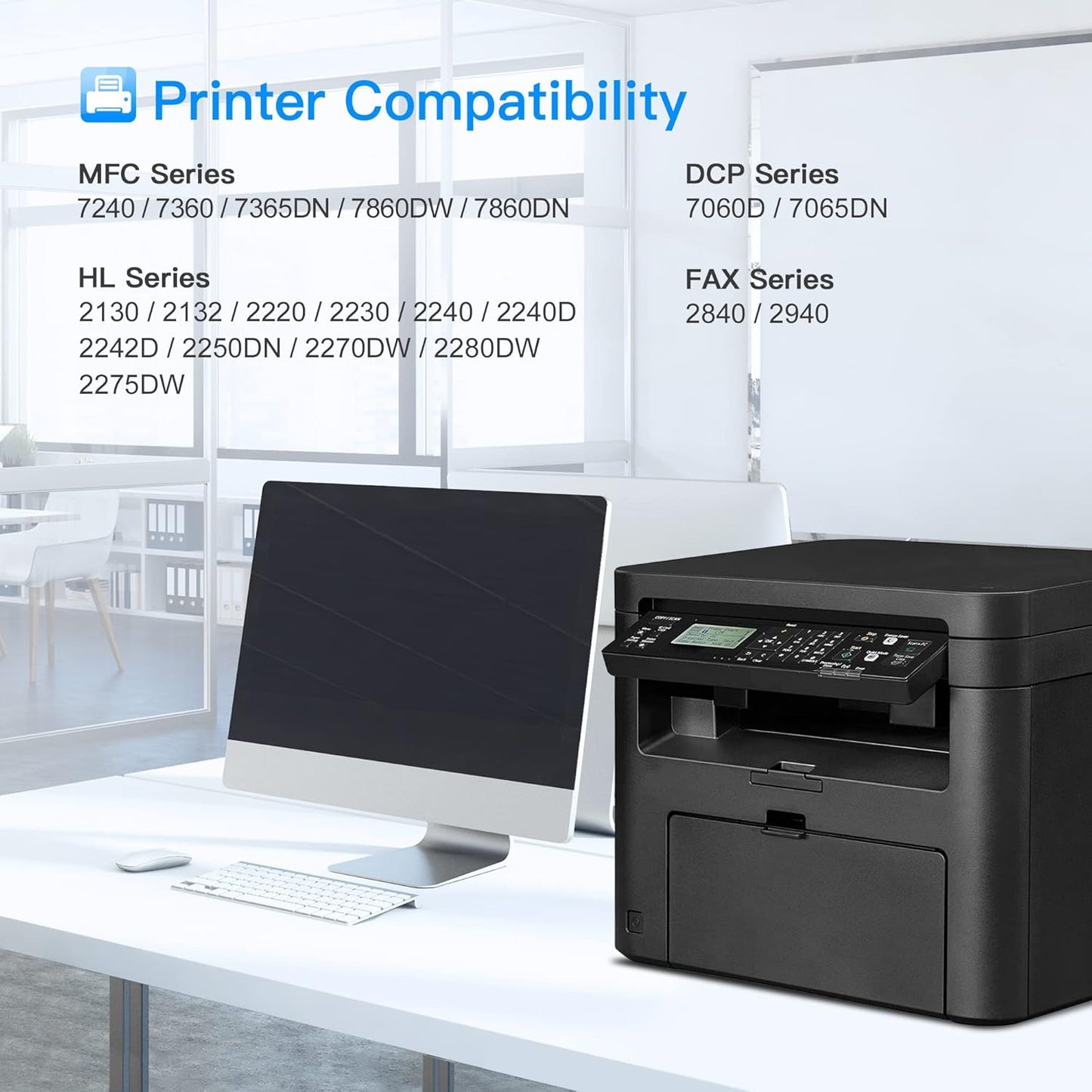 LxTek Compatible Toner Cartridge Replacement for Brother TN-450 TN450 TN420 to use with MFC-7360N DCP-7065DN IntelliFax 2840 2940 MFC-7860DW MFC-7460DN HL-2270DW MFC7240 Printer (Black, 4 Pack)