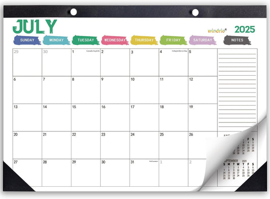 Desk Calendar 2026 Wall Calendars, July 2025 - December 2026 Monthly Planner Paper Office Desktop 17"X 12", Months Planning and Organizing Home, School, Office, Holiday, Vacation