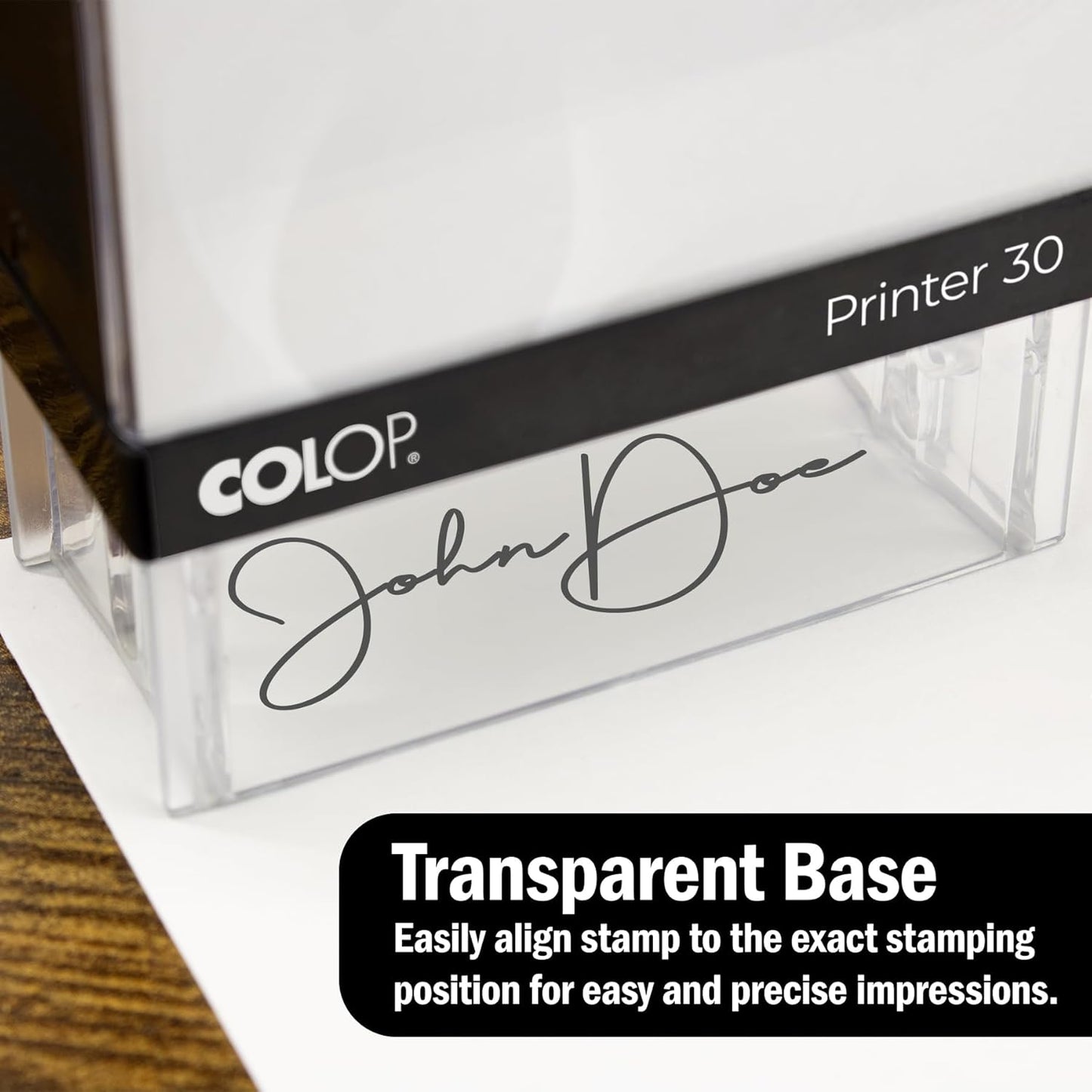 COLOP Medium Size Self Inking Custom Signature Stamp - Choose from 15 Ink Colors