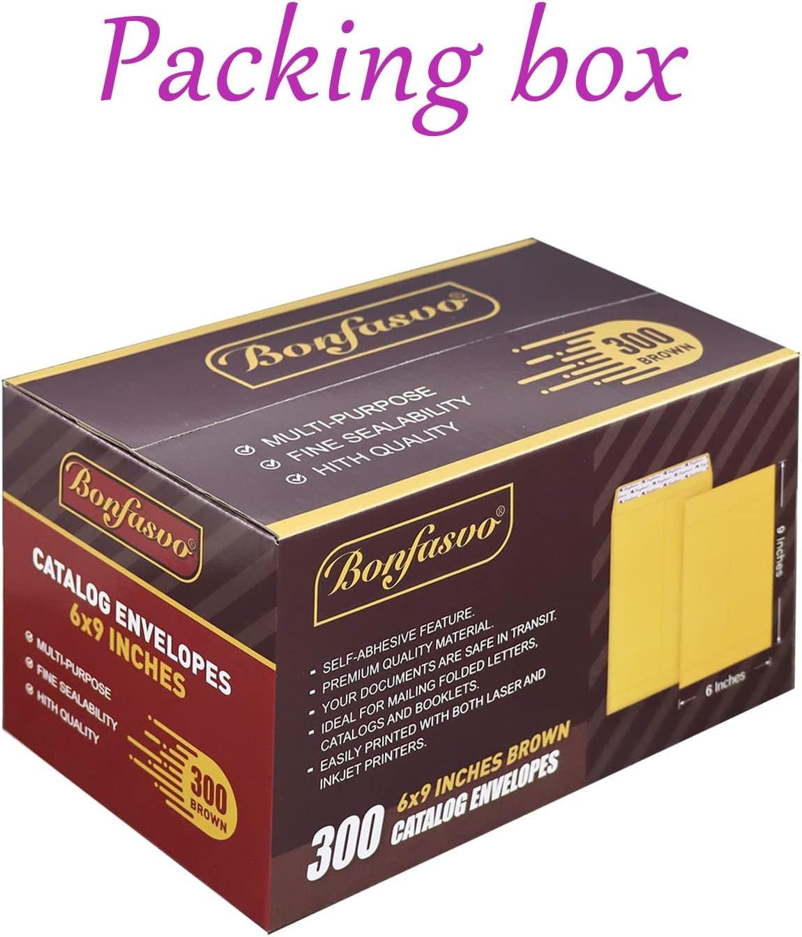 300 Pack 6x9 Brown Catalog Envelopes Peel & Seal Security Mailing Envelopes 120GSM Kraft Paper self Seal Envelopes for Invitations Papers Photos Documents Pictures Papers Files - Lumora Desk