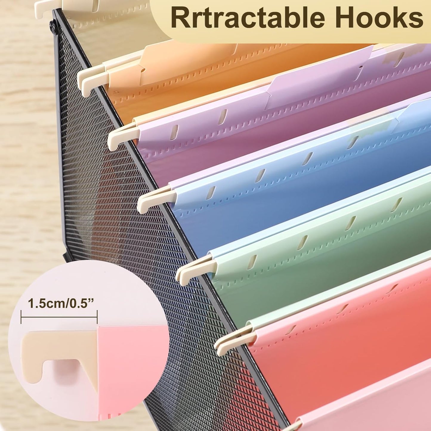 Plastic Hanging File Folders Letter Size,12 Pack Pastel Hanging Folders with Tabs,Heavy Duty for Filing Cabinet,Home and Office File