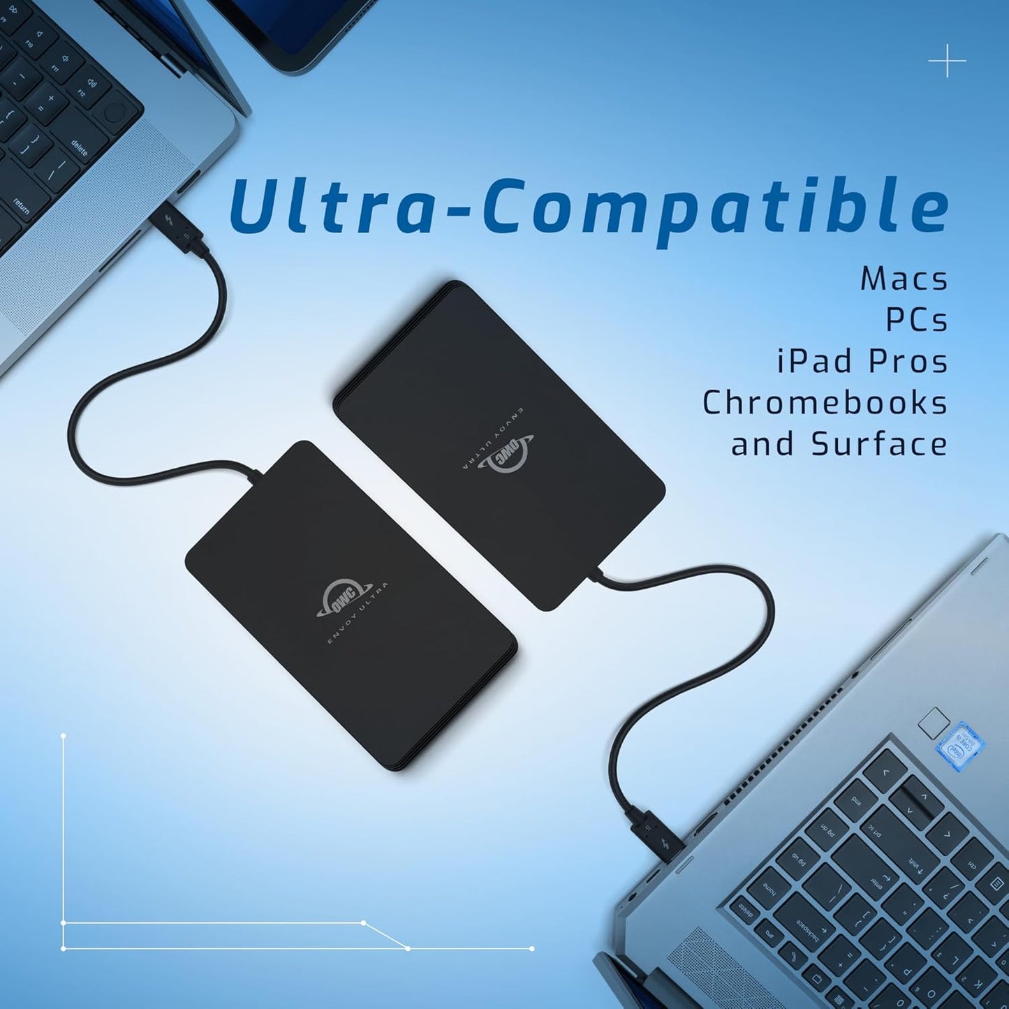 OWC 4TB Envoy Ultra Thunderbolt 5 Portable SSD Enclosure External Drive, Ultra Fast with TB5 Transfer Rates Over 6000MB/s, TB3, TB4 and USB4 Compatible, Works with Mac and PC