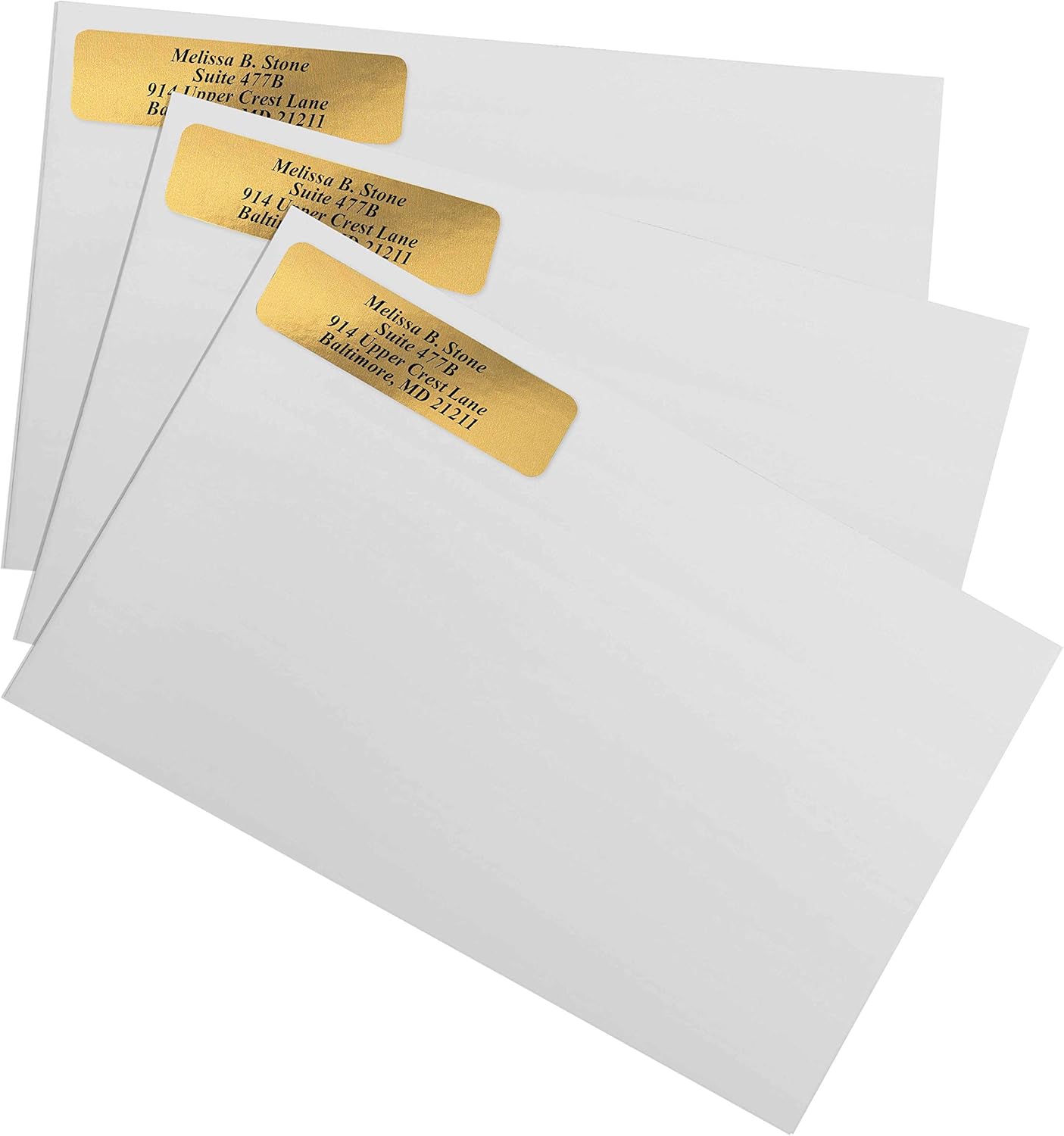 Gold Foil Personalized Return Address Labels Without Dispenser - Roll of 250 Custom Stickers - Lumora Desk