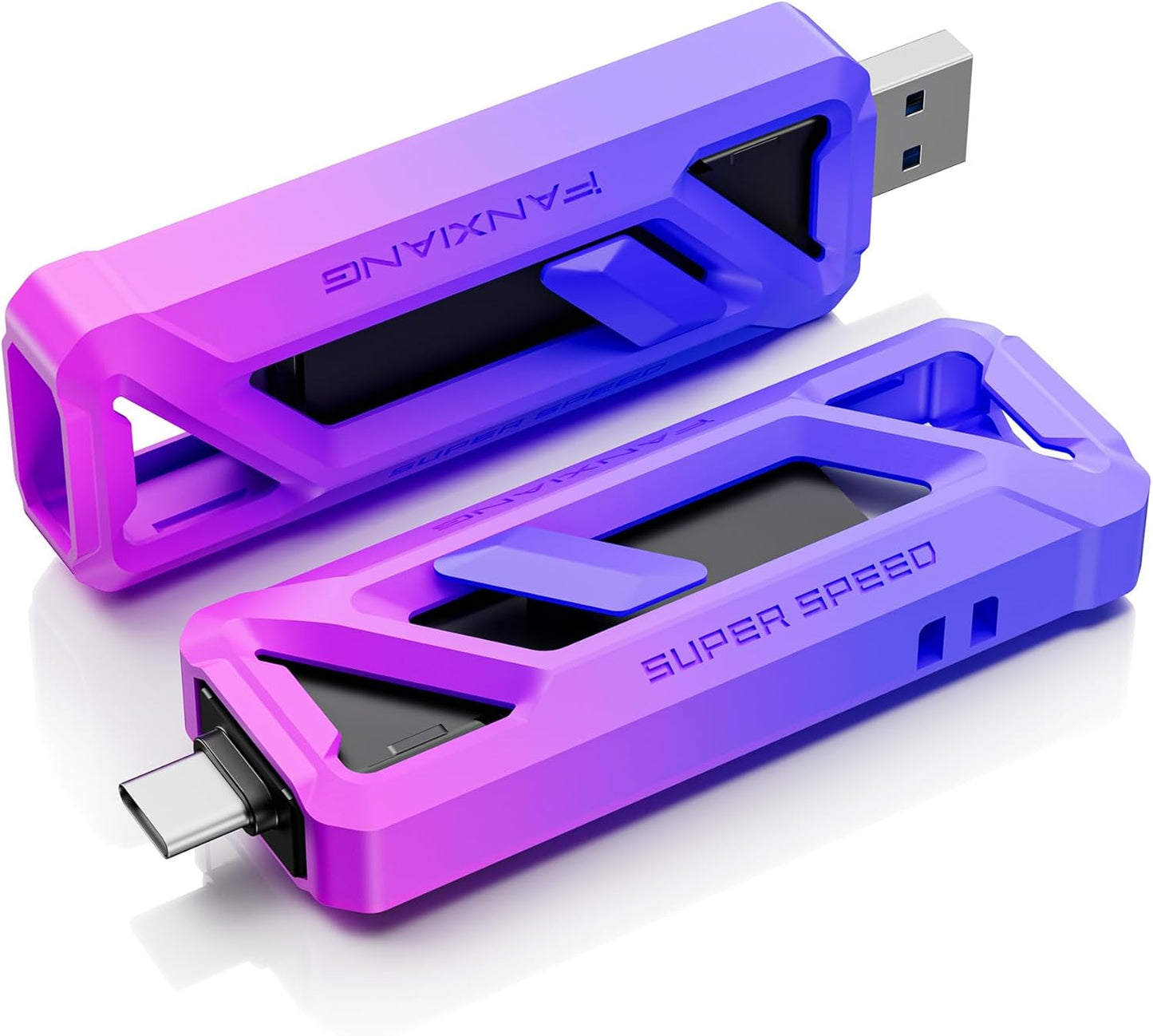 256GB Flash Drive, Up to 2050MB/s USB 3.2 Gen22, USB A+C, 2-in-1 Memory Stick for iPhone/Android/Windows/MacPC/Laptops, FF958