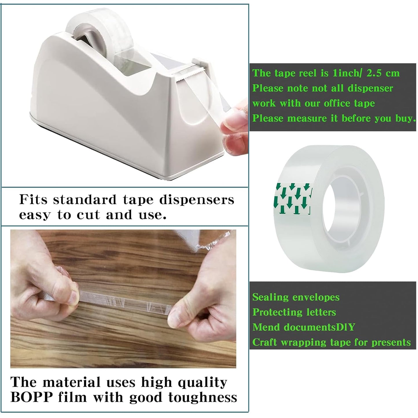 16 Rolls Transparent Tape Refills Rolls Each Rol 1 inch Corel 3/4 x 900 Inches,for School,Office, Home.