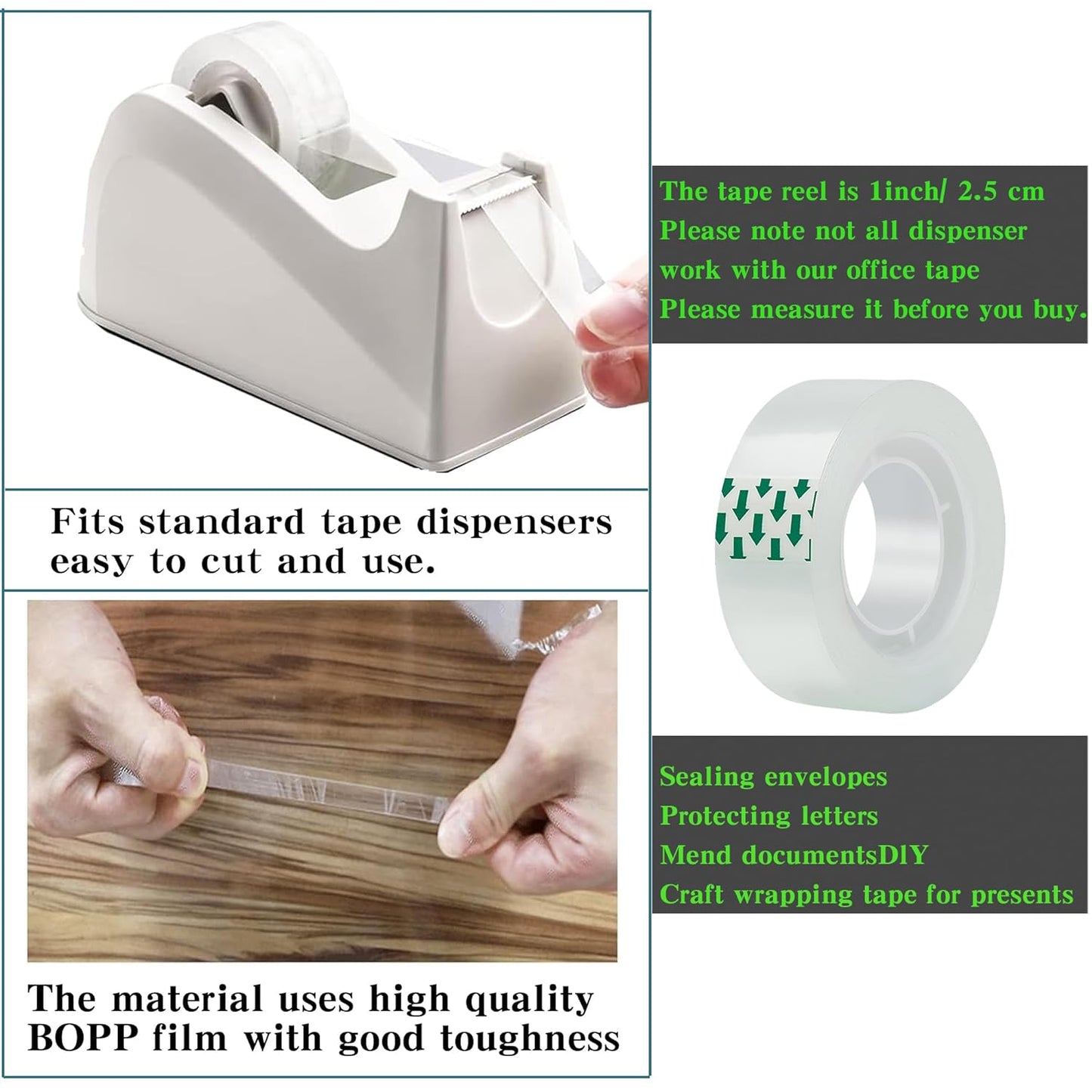 24 Rolls Transparent Tape Refills Rolls Each Rol 1 inch Corel 3/4 x 900 Inches,for School,Office, Home.
