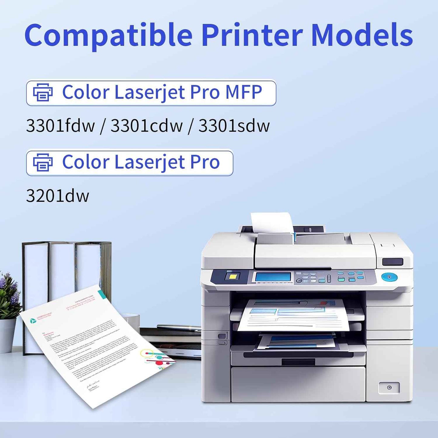 218X Toner Cartridges 4 Pack High Yield (with Chip) Compatible Replacement for HP 218X 218A for Color LaserJet Pro 3201dw MFP 3301fdw 3301cdw 3301sdw Printer Ink W2180X W2180A (BCMY, 4-Pack)