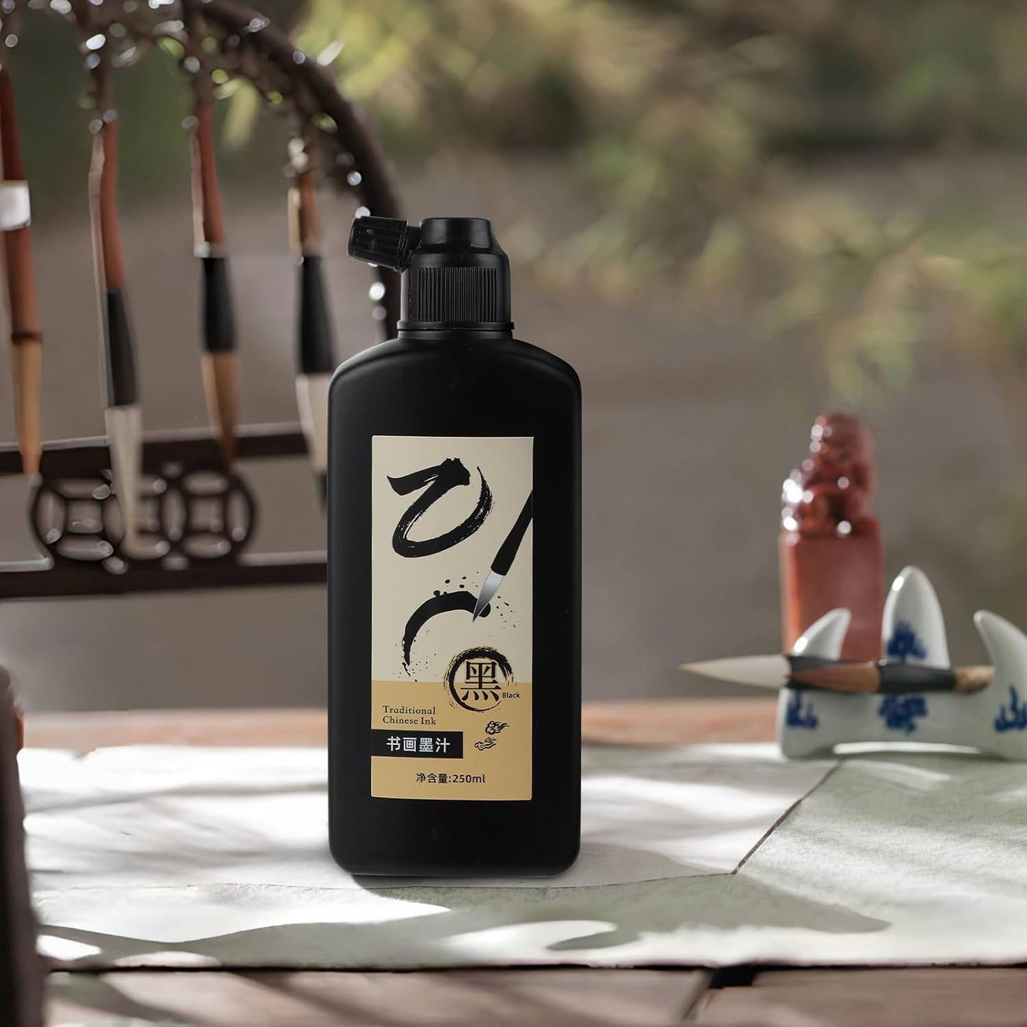 120 ML/4 OZ Calligraphy Ink - Versatile Elegance Chinese Brush Ink for Beginner Practice Traditional Art Works and Japanese Brush Black Ink