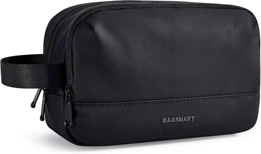 BAGSMART Large Toiletry Bag for Men, Valentines' Day Gifts Travel Organizer Hanging Dopp Kit Water Resistant Shaving Bag for Bathroom Shower, Toiletries Accessories,Travel Essentials, Black-Large