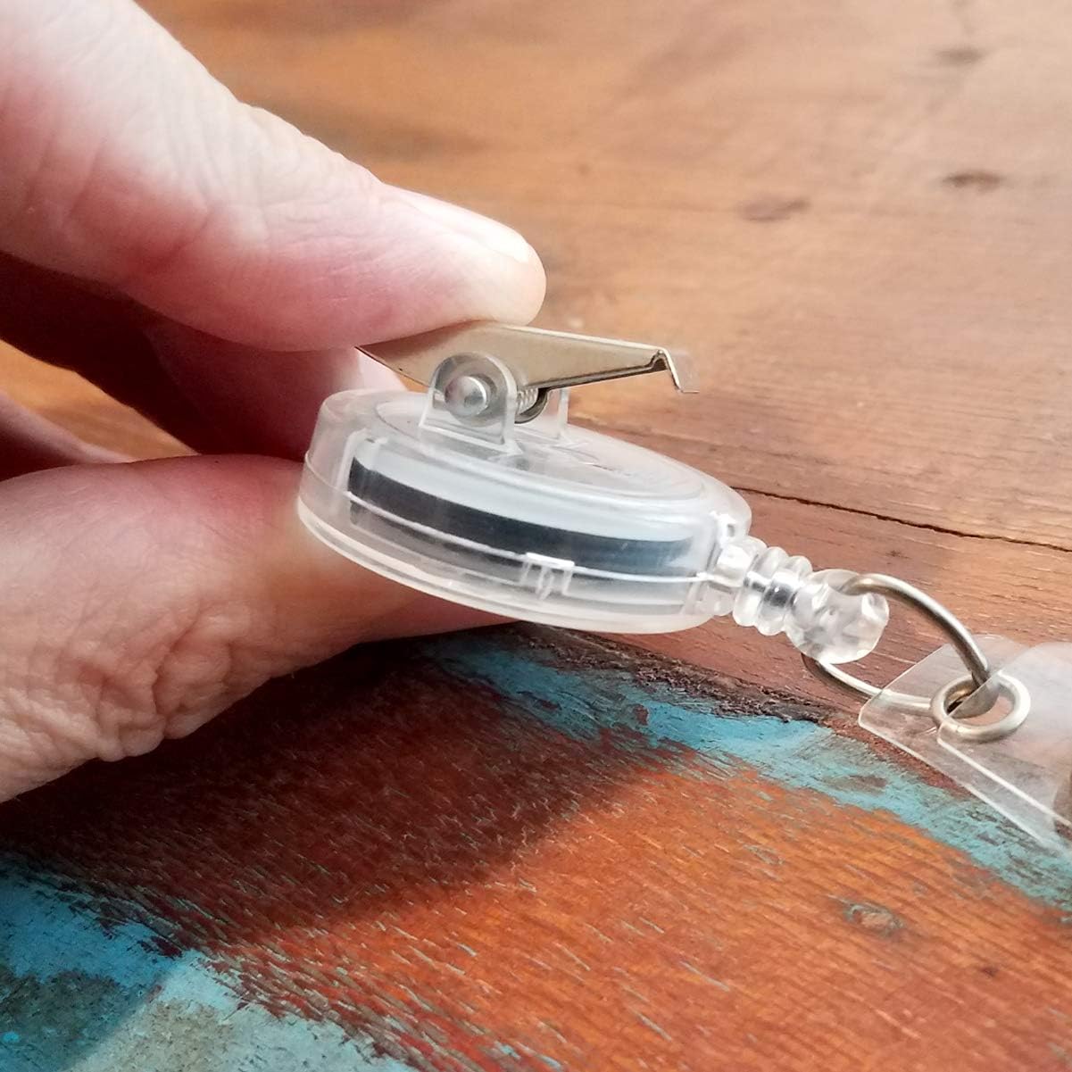 Bulk 25 Pack - Premium Clear (Translucent) Retractable Badge Reels with Alligator Swivel Clip on Back by Specialist ID (Translucent Clear)