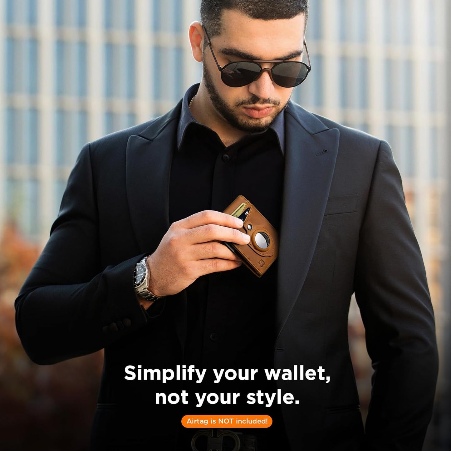 SERMAN BRANDS Money Clip Wallet - Mens Wallets slim Front Pocket RFID Blocking Card Holder Minimalist Mini Bifold