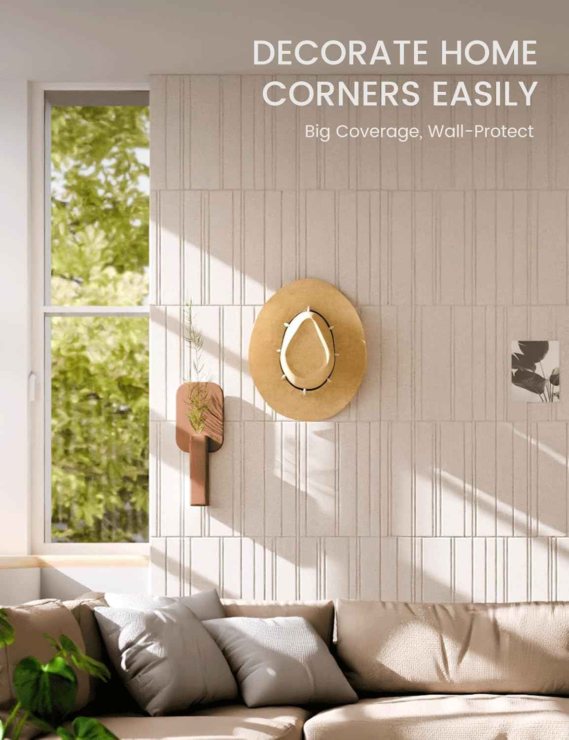 Fluxynara Cork Board Alternative: Large 48" x 36" Felt Bulletin Board Wall Panels with 70 Safe Removable Adhesive Tabs - 12 Pack for Home, Office & Classroom Vision Board - Oatmeal
