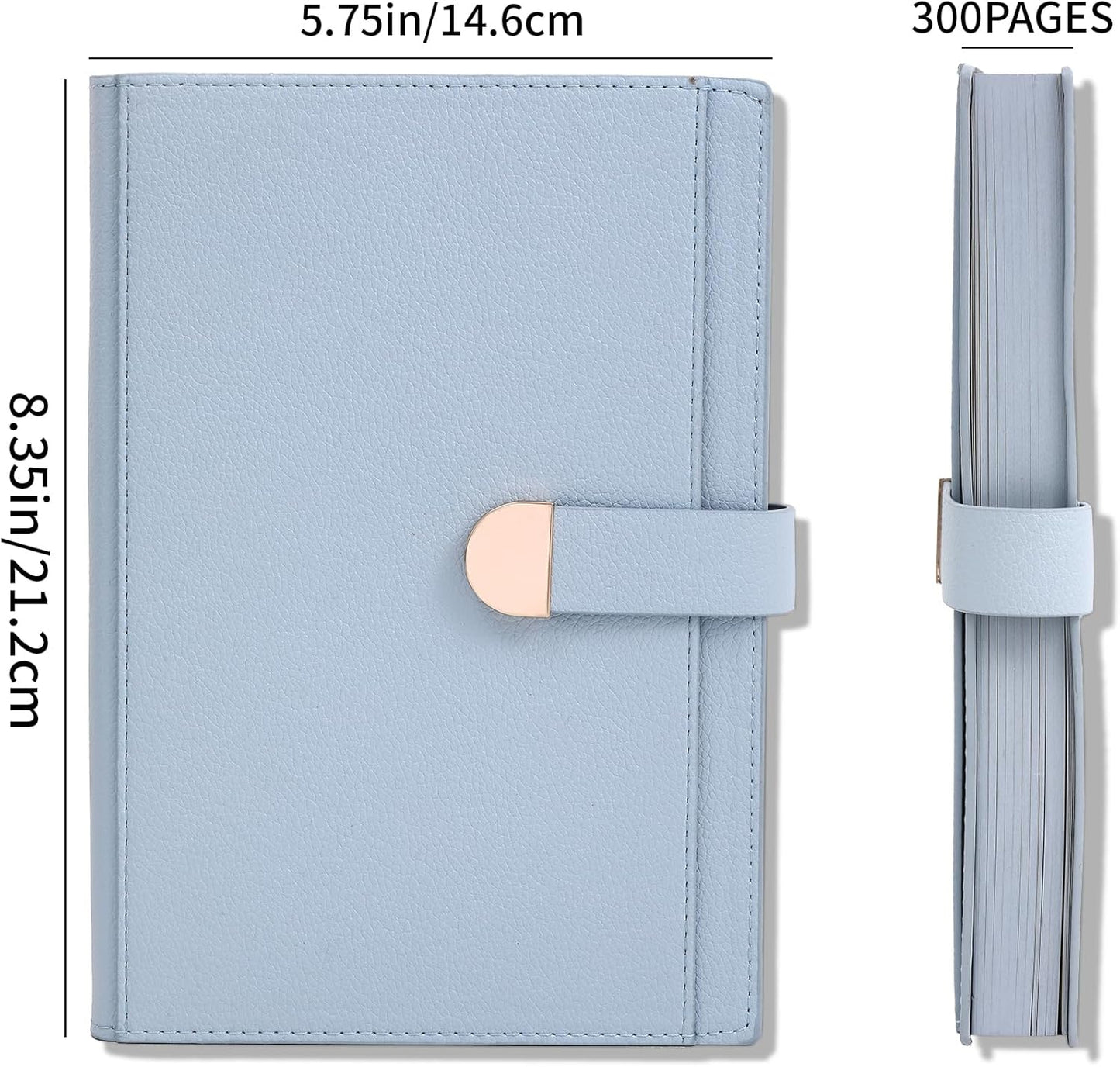 Textured Hardcover Lined Journal for Women Men Magnetic Buckle A5 Leather Journal Notebook with Gift Box 300 Pages 67 lb./100 gsm Paper College Ruled Journaling Notebook for Writing Work School Daily Diary