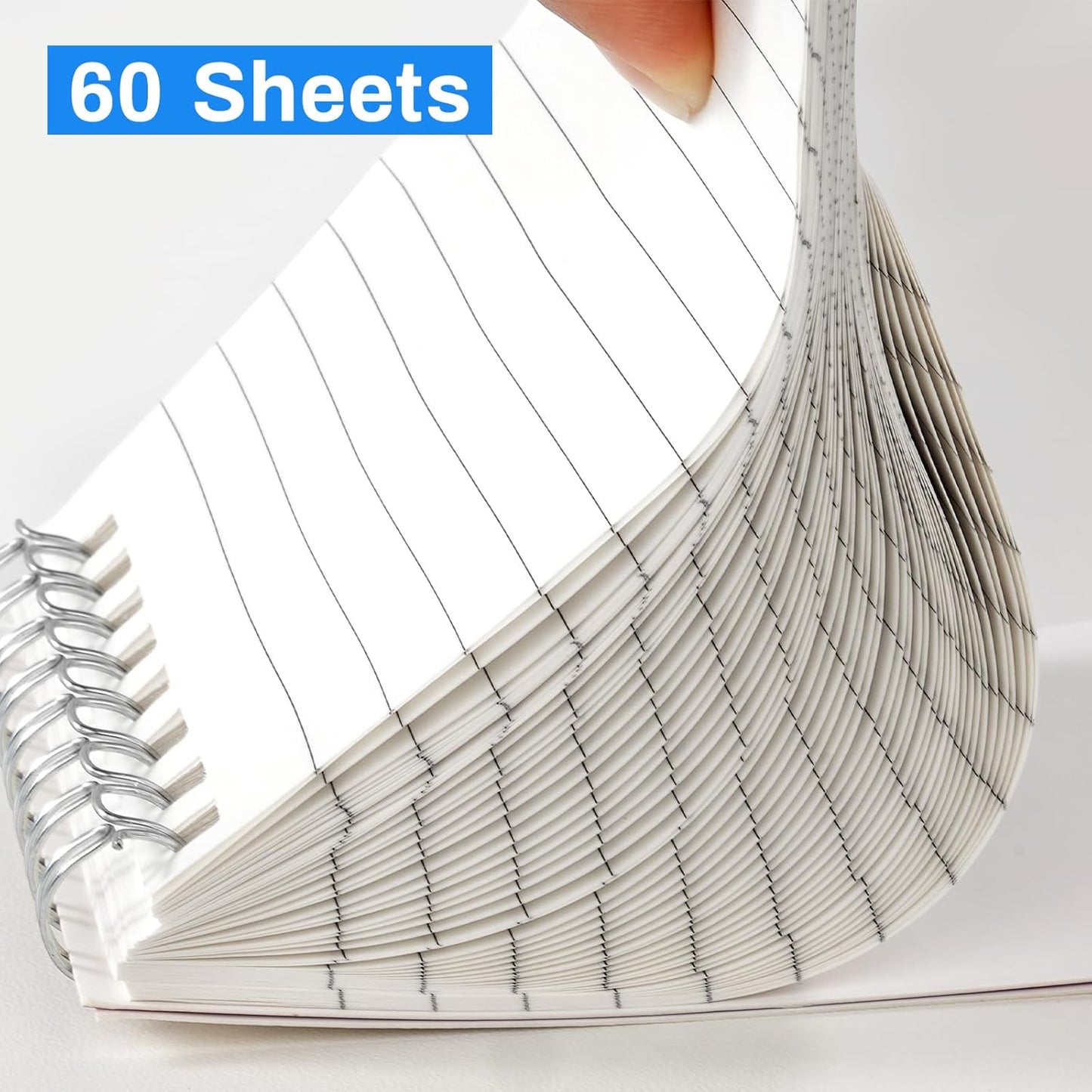 Pocket Notebook Bulk 3x5 Inch, 60 Packs Mini Top Bound Spiral Notepad with Lined Pages, Memo Pads 6 Colored 60Sheets/120Pages (80GSM), Small Notepads for Office, Work, College, Home, Travel