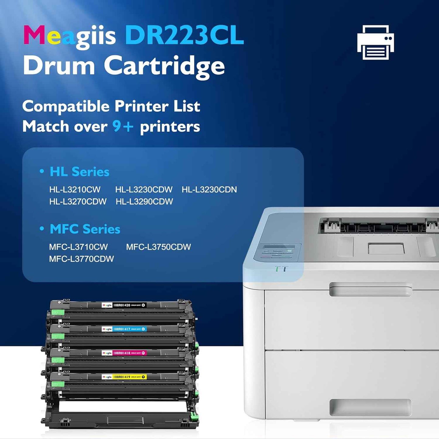 DR223CL DR-223CL Drum Unit Set Replacement for Brother DR223CL Drum Unit for Brother HL-L3210CW HL-L3230CDW HL-L3270CDW HL-L3290CDW MFC-L3710CW MFC-L3750CDW MFC-L3770CDW Printer ( BK/C/M/Y, 4 Pack)