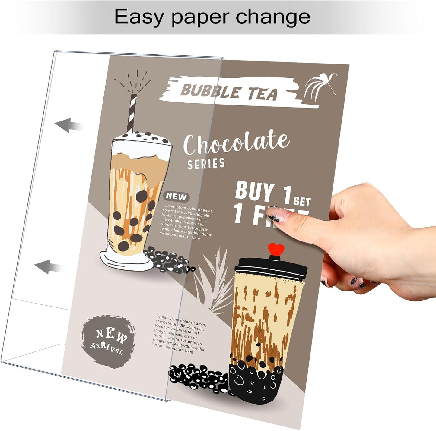 Qilery 8 Pcs 11 x 17 Inch Acrylic Sign Holder Clear Display Stand Frame Table Top Slant Back Plastic Sign Holder Flyer Document for Menu Workers Teachers Office School Desktop