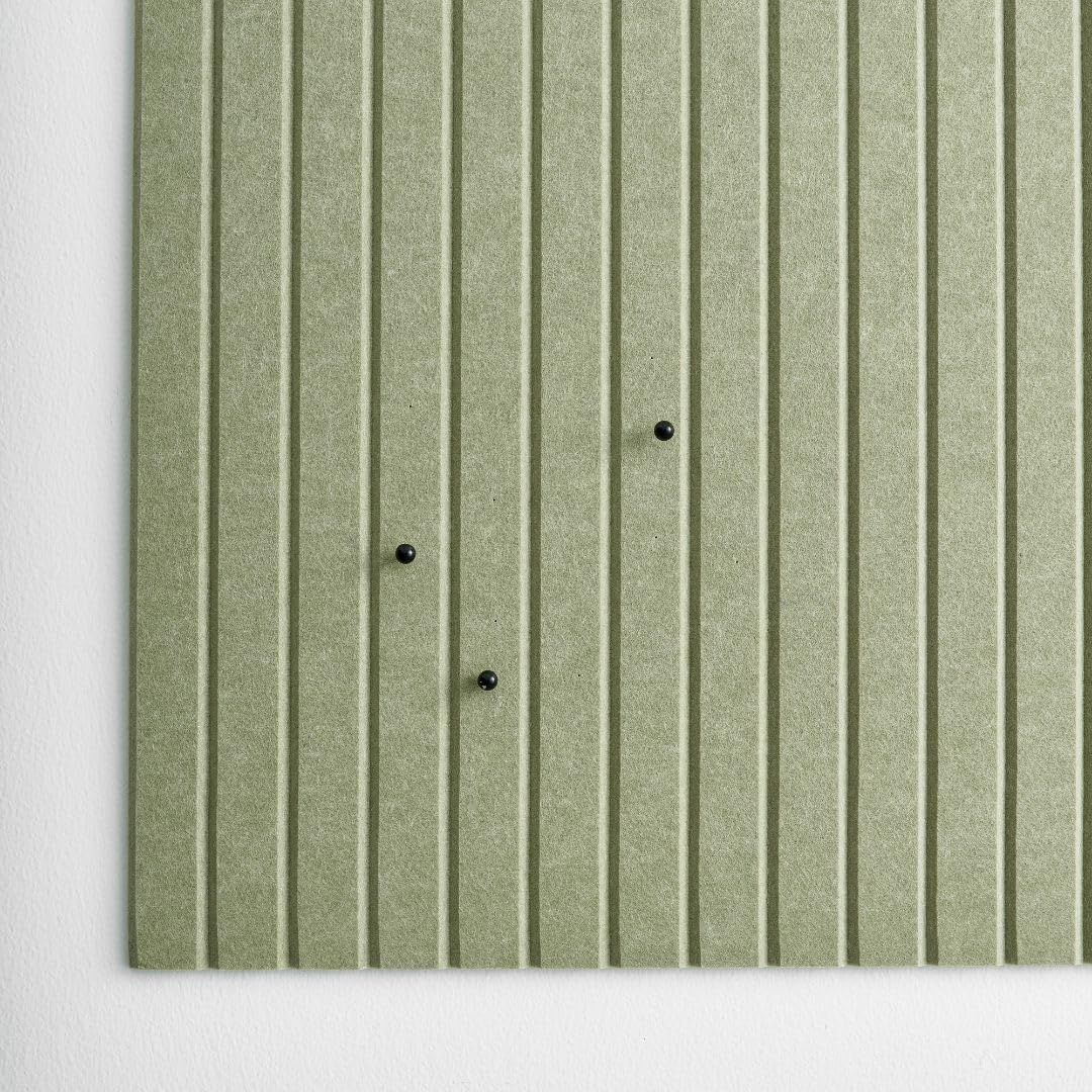 Large Cork Boards for Walls Black Felt Board Alternative - Slat Wall Paneling, Felt Bulletin Board Tiles for Office Decor, Push pin Board Office Wall Organizer -12-Pack (Sage)
