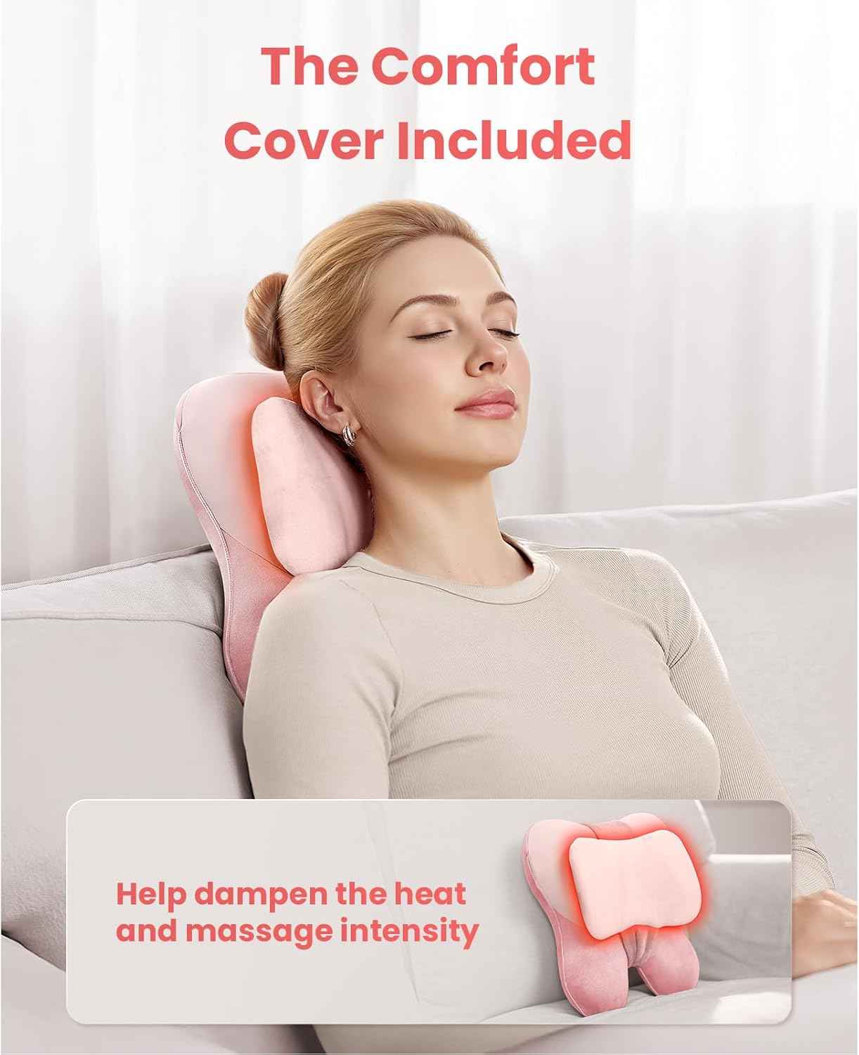 BOB AND BRAD Back Massager with Heat FSA Eligible, EZBack Corded Back Massager for Pain Relief Deep Tissue, Shiatsu Back Massage Pillow, Soothing Muscle Tension Upper & Lower Back Relief