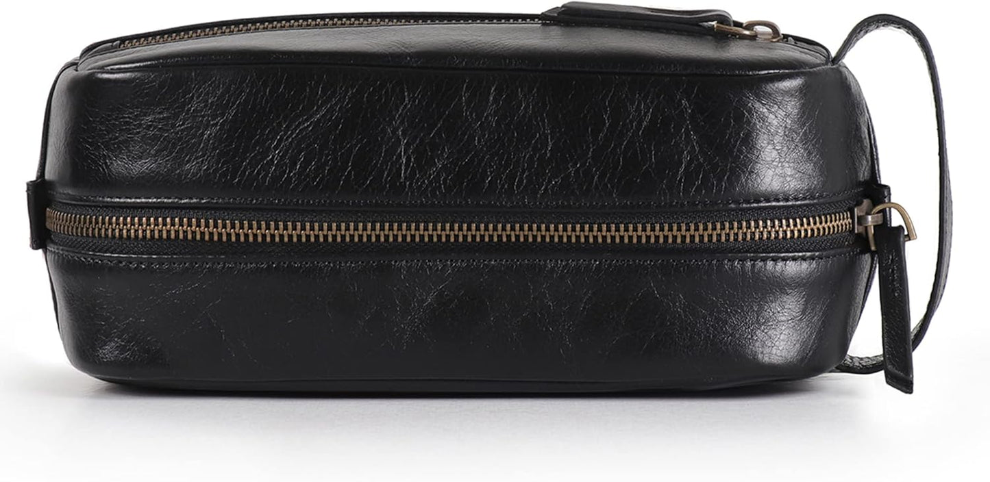 Londo Genuine Leather Travel Toiletry Bag – Makeup, Shaving Organizer, Dopp Kit for Men & Women, Durable & Stylish Travel Accessory
