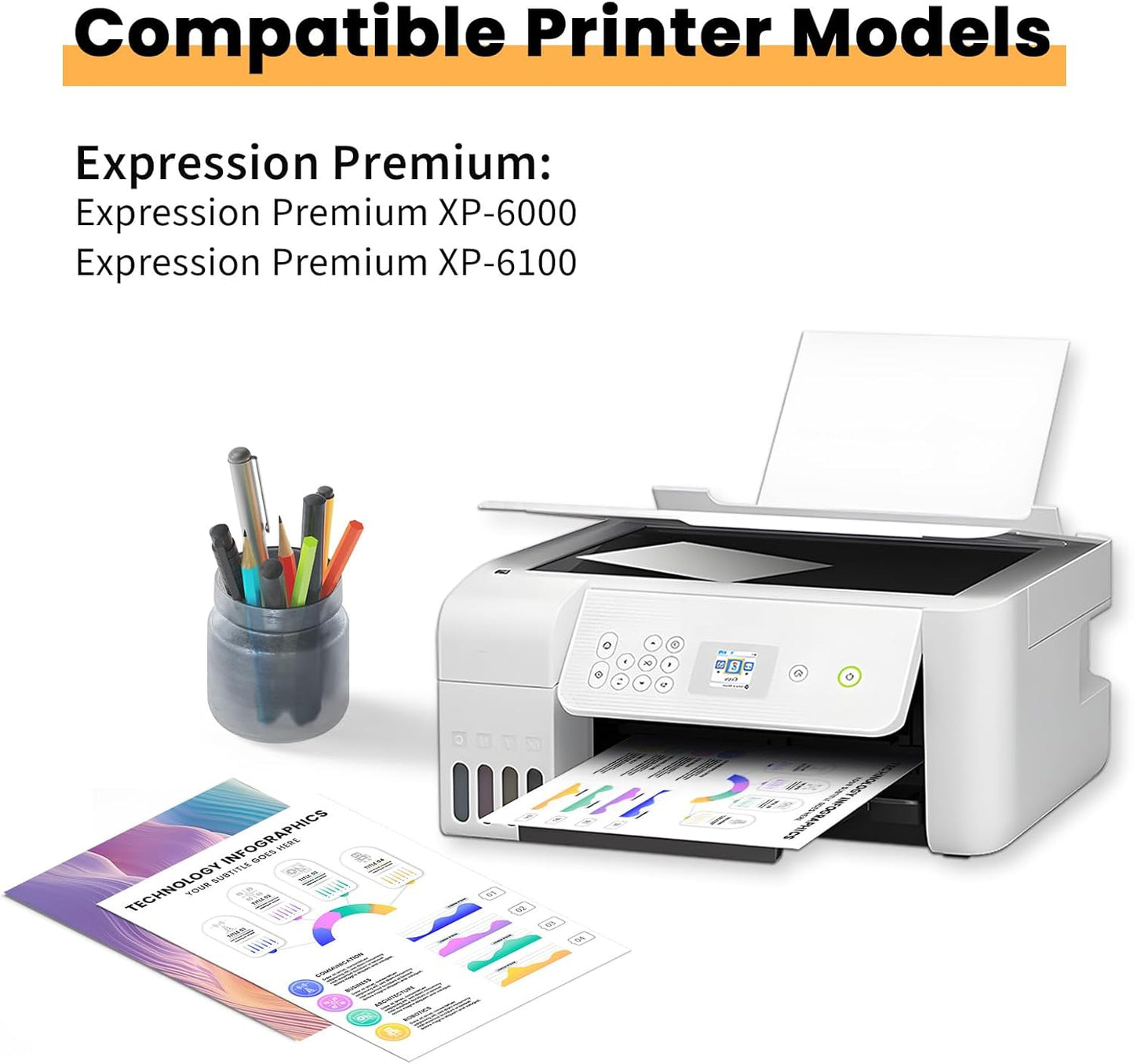 Remanufactured Ink Cartridges Replacement for Epson 302 XL 302XL T302XL Ink Cartridges Multipack for Epson Expression Premium XP-6100 XP6100 XP6000 XP-6000 (C/M/Y 3 Pack)