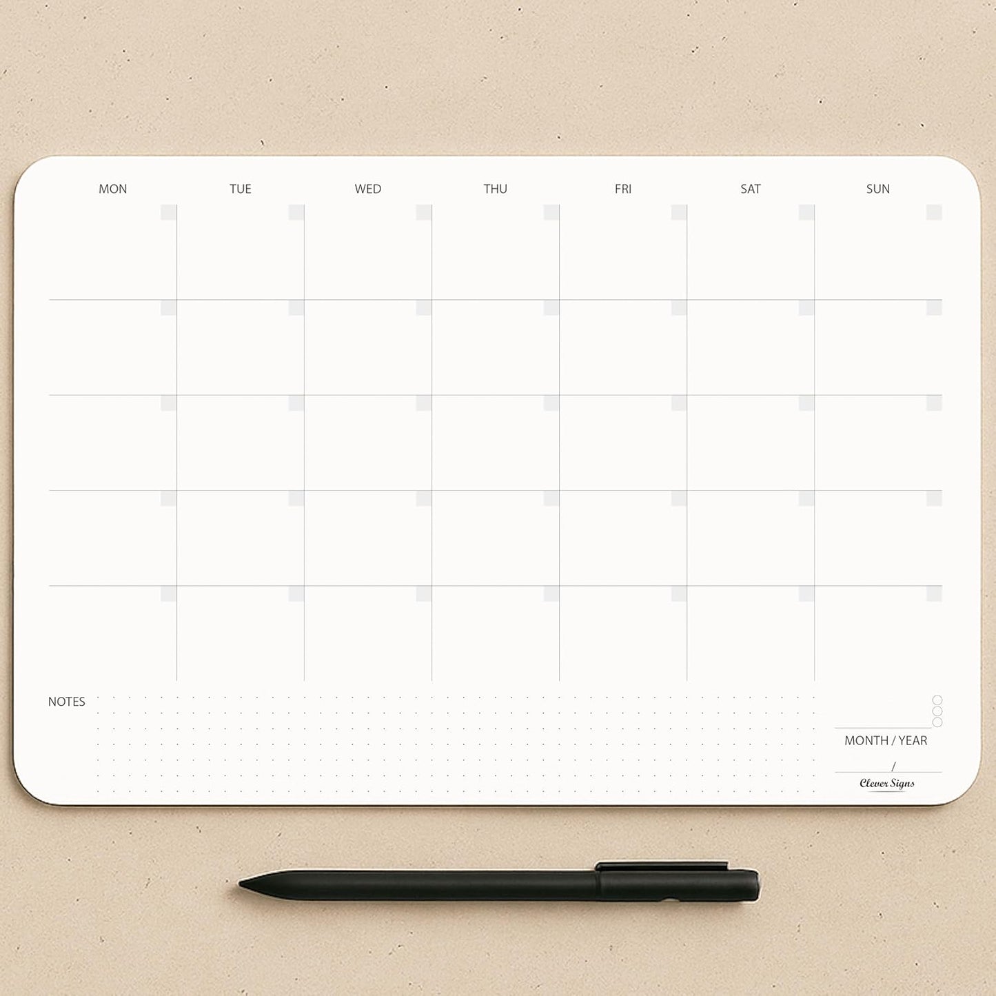 Undated Monthly Planner Notepad,Desk Calendar for Organizing&Scheduling Tasks-Productivity Tracker,Goals,Notes&To-Do Lists–A4 Size (8,3"X11,7")Premium Thick Paper with Cardboard Back Support 50 Sheets