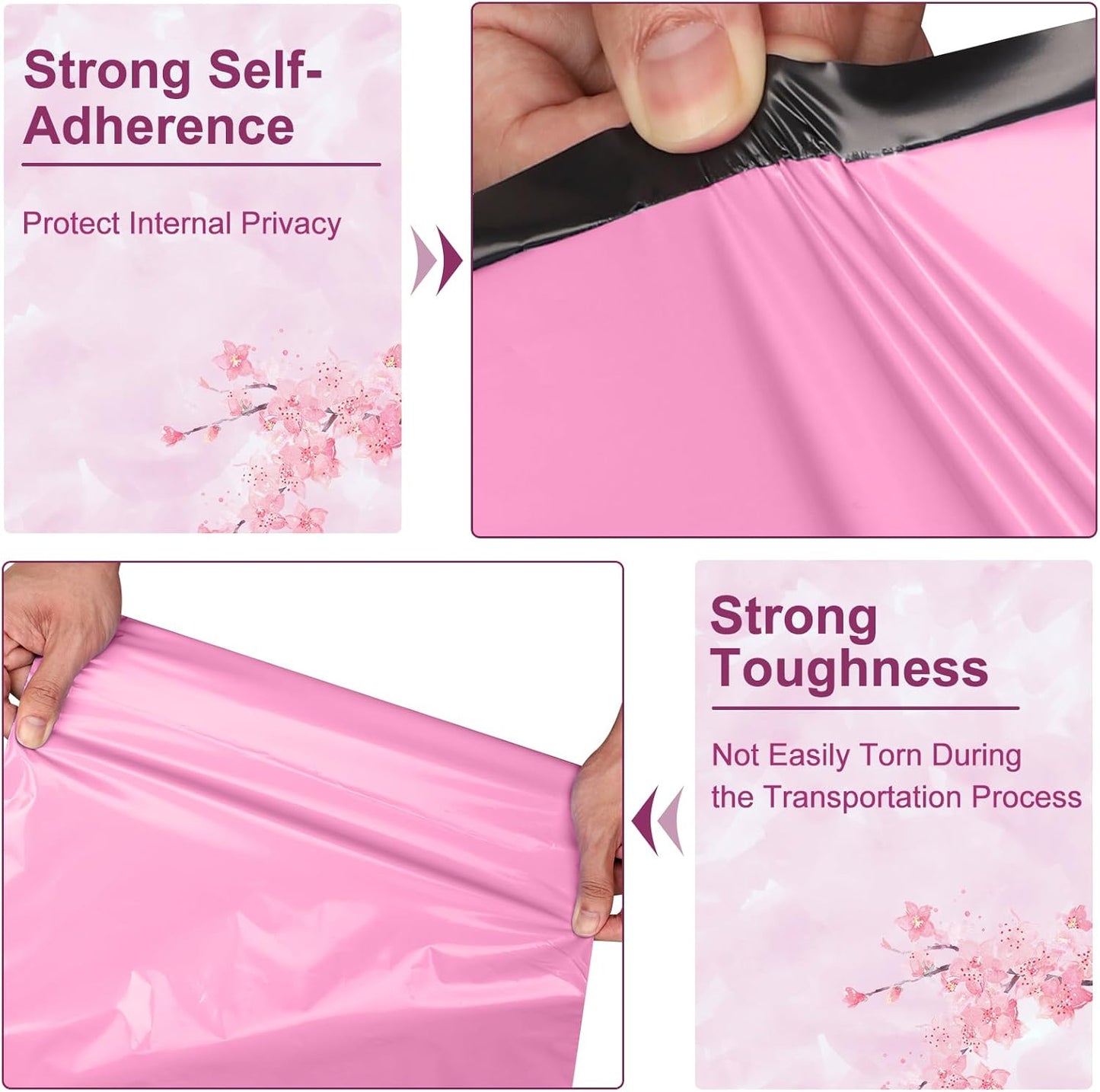 Poly Mailers 14.5x19, Large Poly Mailers 100 Pack, Shipping Mailers with Self Seal Adhesive, Waterproof and Tear-Proof Mailers Poly Bags for Small Business (Sakura Pink） - Lumora Desk