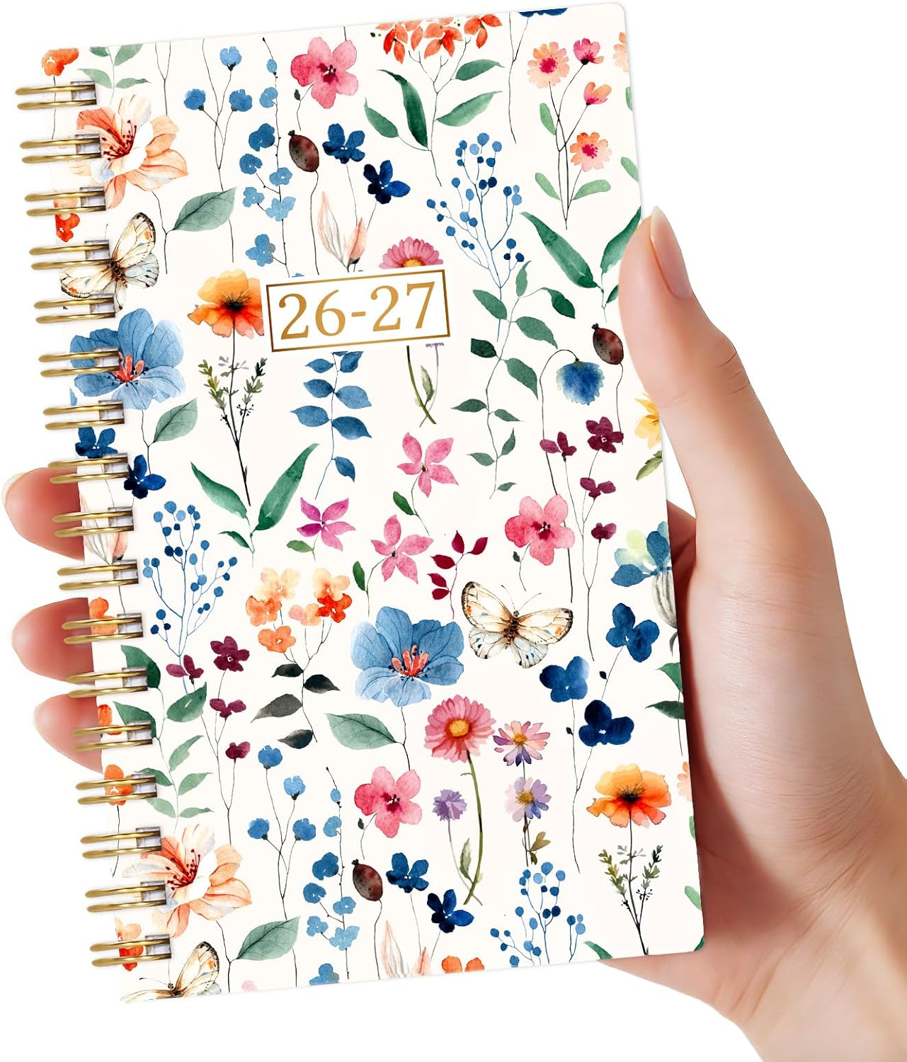 Pocket Planner 2026-2027 - Pocket Calendar 2026-2027 for Purse, JULY 2026 - JUNE 2027, 6.77” x 4.13”, Weekly and Monthly Planner with Colorful Tabs, Double-side Back Pocket, Holidays - Wildflowers