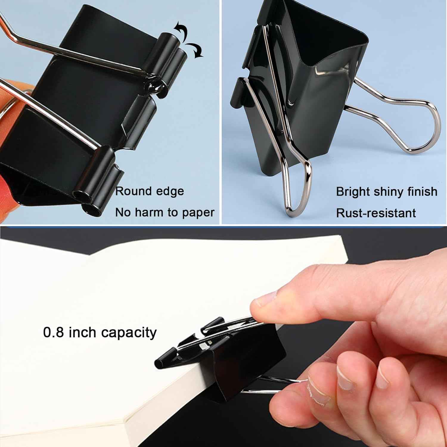 12 Pack Extra Large Binder Clips 2 inch Big Paper Clips for Office Home School