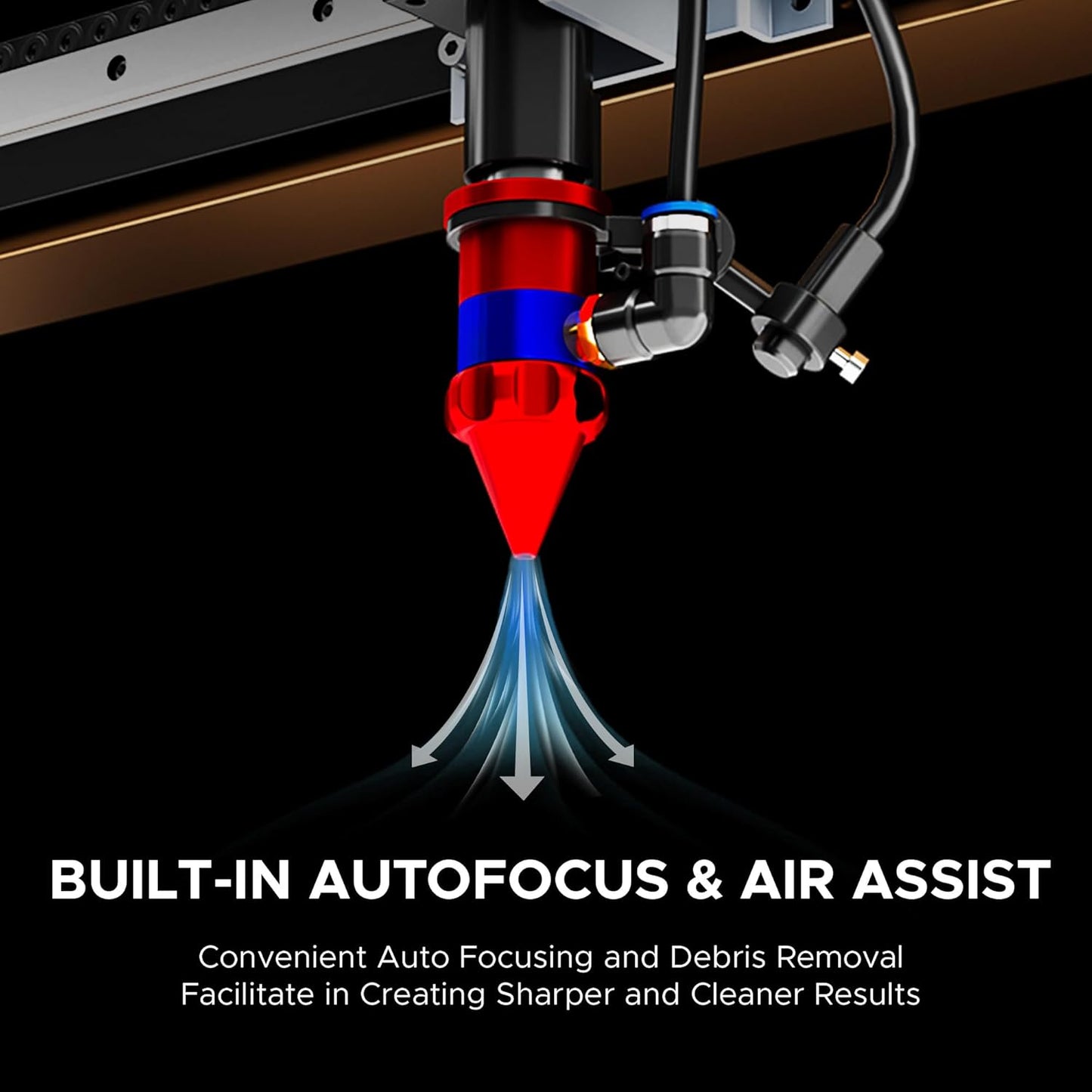 OMTech 90W CO2 Laser Engraver, 28"x20" Cutting & Engraving Machine with Autofocus, Air Assist, 4-Way Pass, Autolift, RDWorks, for Wood, Glass, Acrylic, Leather, Cardboard