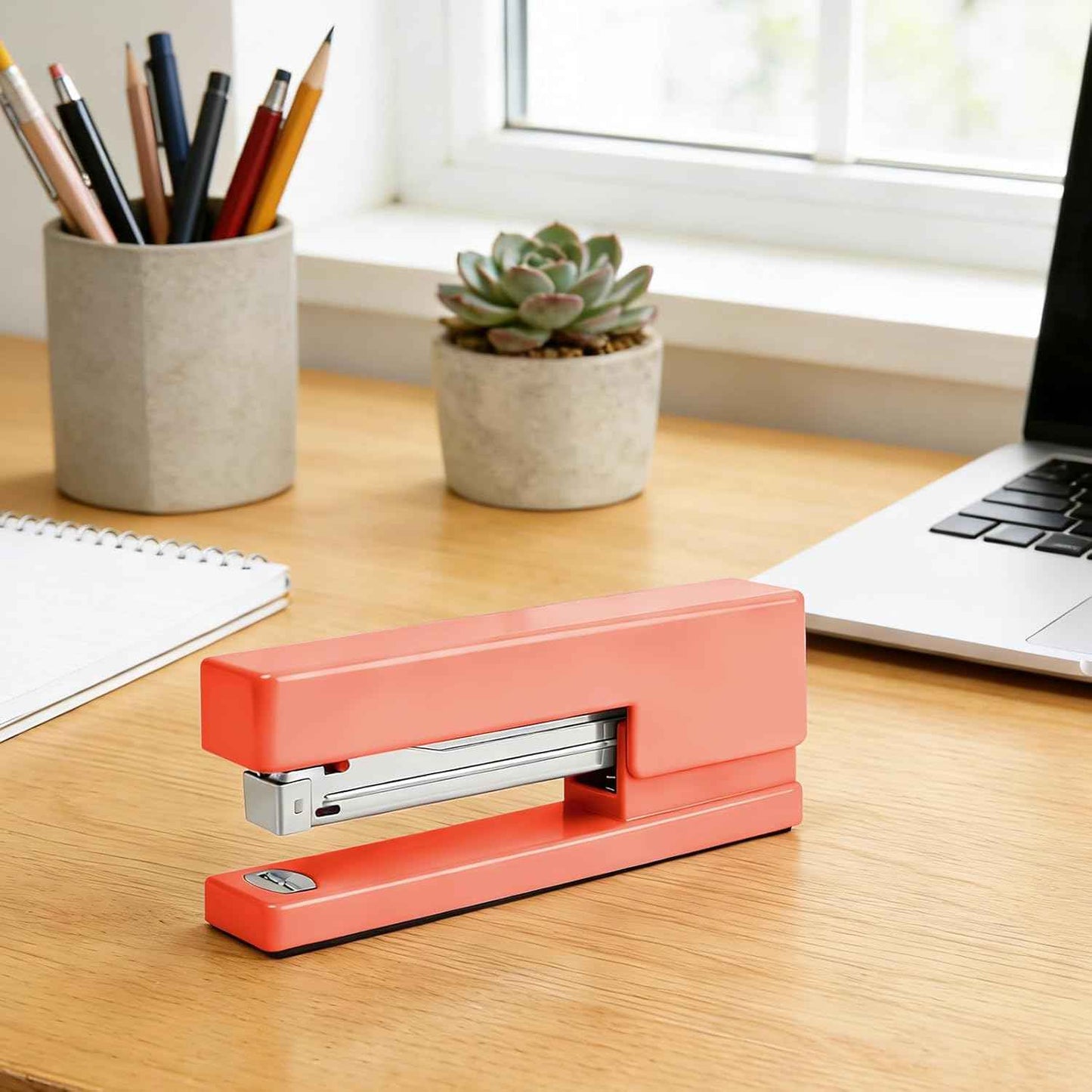 Office Desktop Stapler - 25 Sheet Capacity with 830 Staples and Staple Remover,Staplers for Desk,Non-Slip for School, Home, Orange