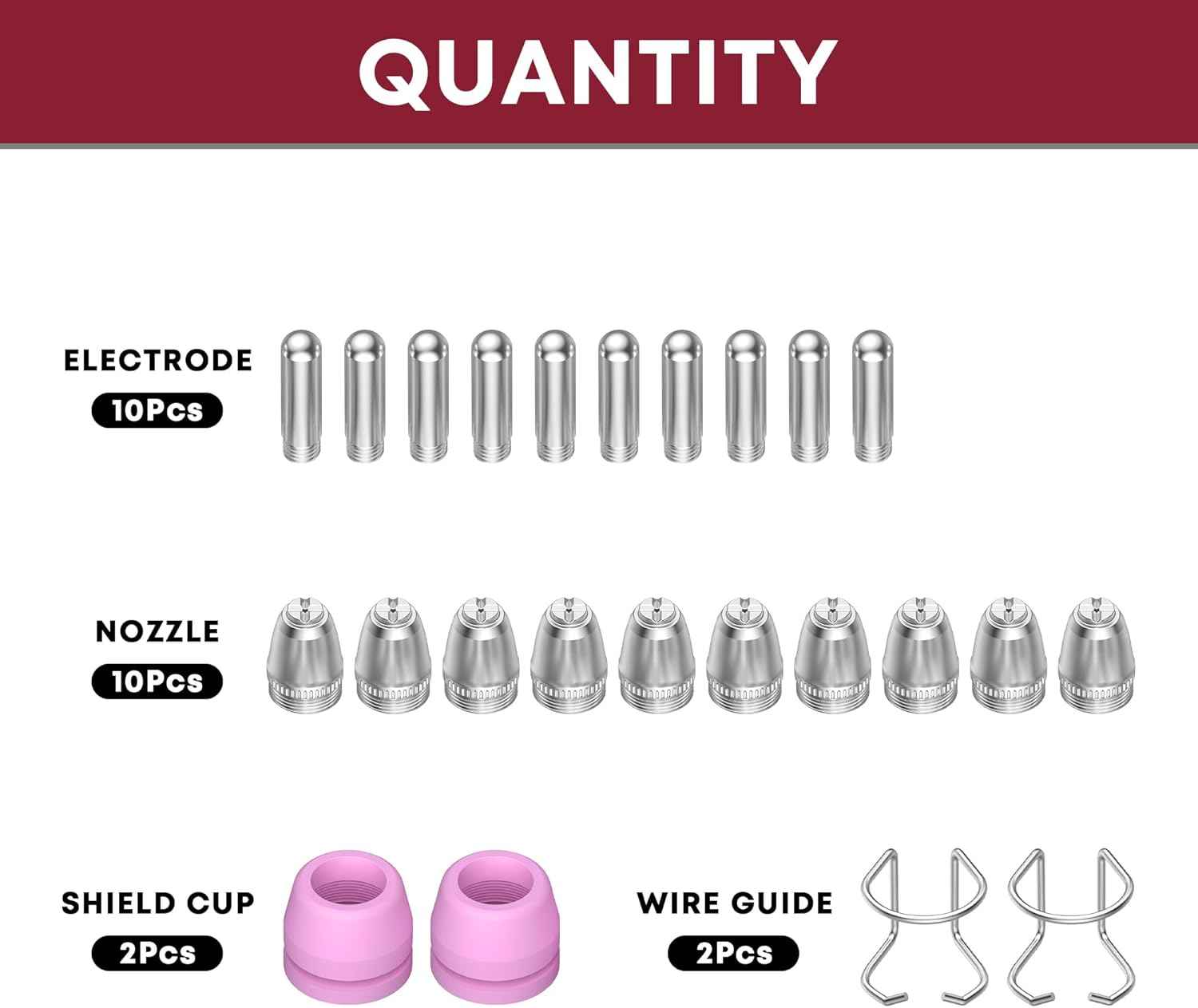 24Pcs AG60P Plasma Cutter Consumables Accessories AG-60 SG-55 WSD-60 Cutting Torch Plasma Cutter Tips Nozzles Kit for Plasma Cutting Equipment