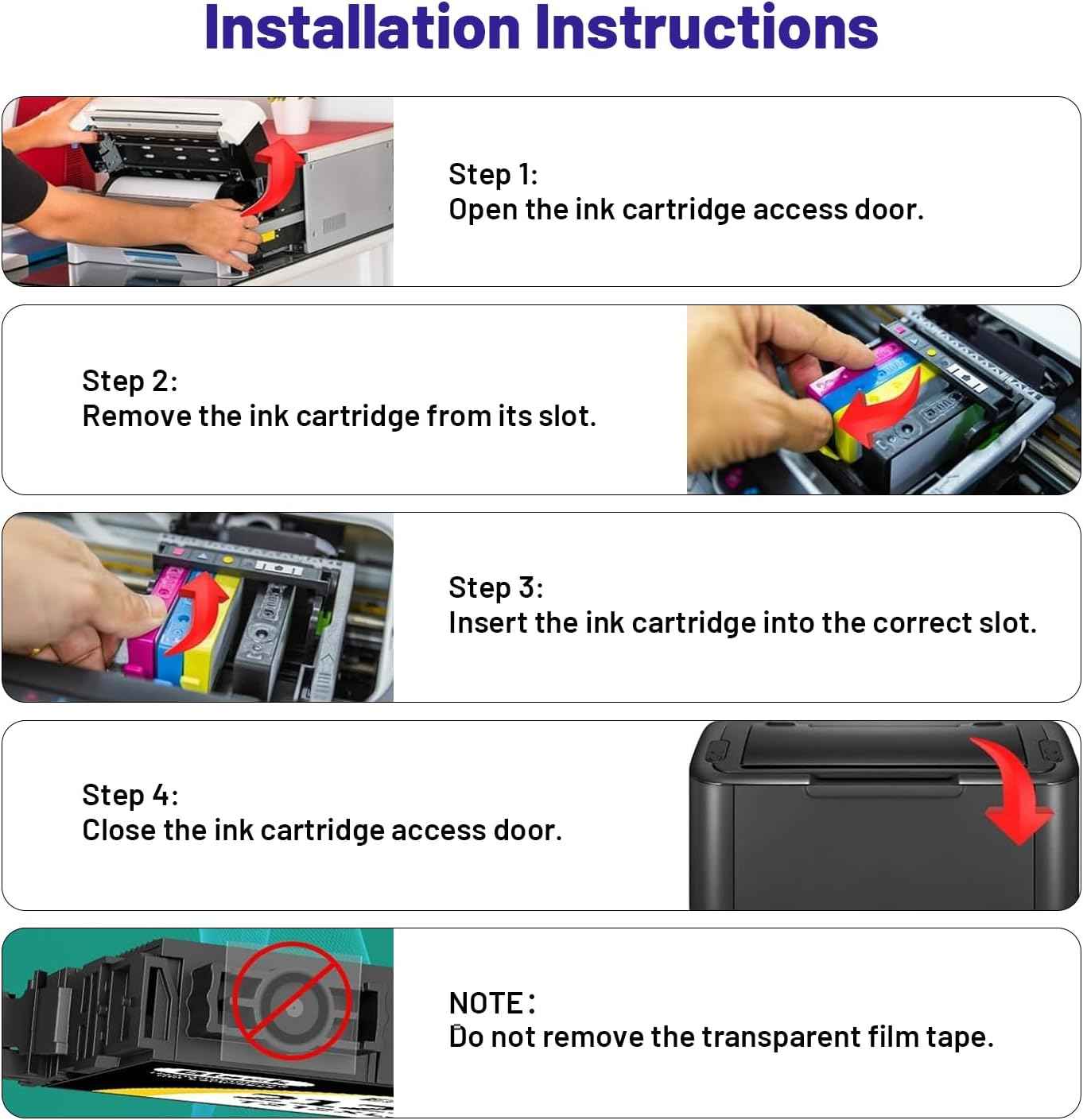 Remanufactured 222XL Ink Cartridges Replacement for Epson Ink 222XL Cartridges Combo Pack Work for Expression Home XP-5200 Workforce WF-2960 Printer (4 Pack)