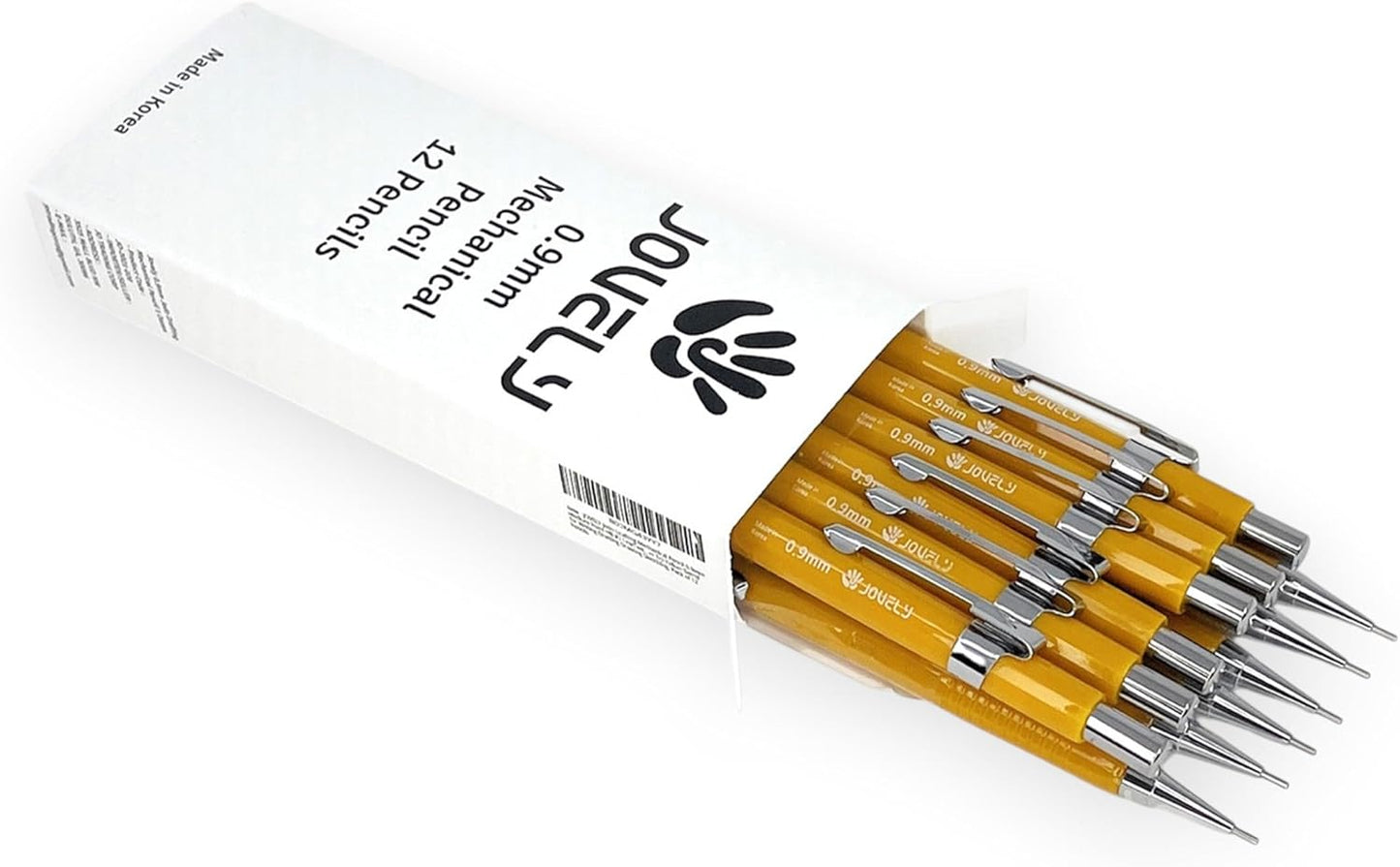 Jedo Drafting Mechanical Pencil 0.9mm Medium Point HB #2 Lead with Eraser Tip Yellow Barrel for Writing Drafting Drawing Sketching. Pack of 12 Pencils