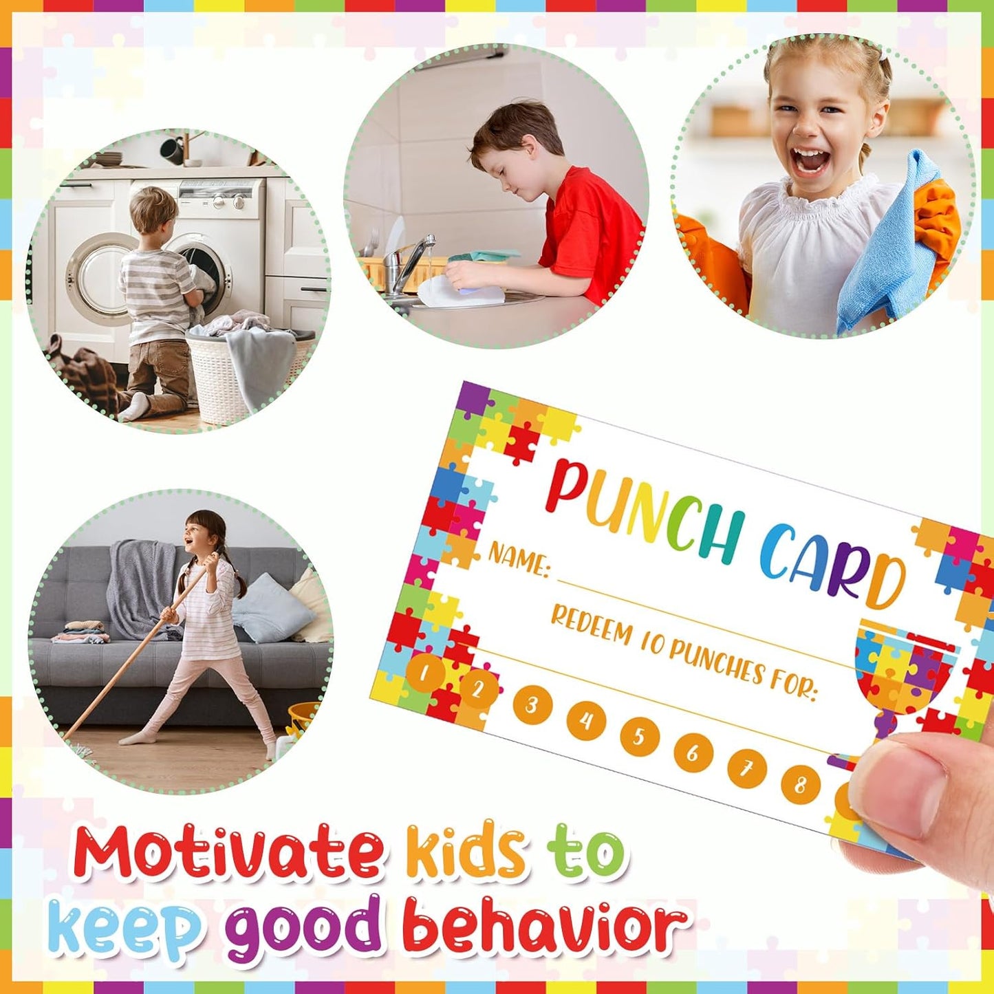 Fumete 400 Pcs Punch Cards for Classroom Reward Cards Behavior Incentive Loyalty Awards for Kids Students Teachers School Business, 8 Styles, 3.5 x 2 in (10 Christian Punches Style)