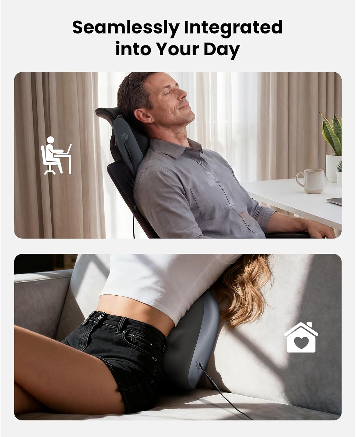 BOB AND BRAD Back Massager for Pain Relief Deep FSA Eligible HSA Eligible EZBack Prime Corded Design Shiatsu Neck and Back Massager with Heat for Back,Shoulders,Body Muscle Tissue Gifts for Women Men