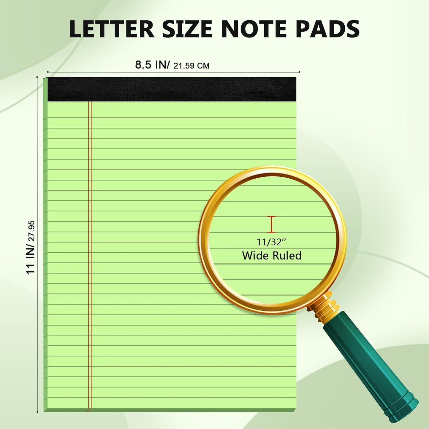 Legal Pads 8.5 x 11, Wide Ruled Paper, 12 Pack Note Pads 8.5 x 11, Colored Legal Pads, Pink Writing Pad, Multicolor Notepad with Sturdy White Back, 30 Sheets/Pad, Lined Paper for School, Home, Office